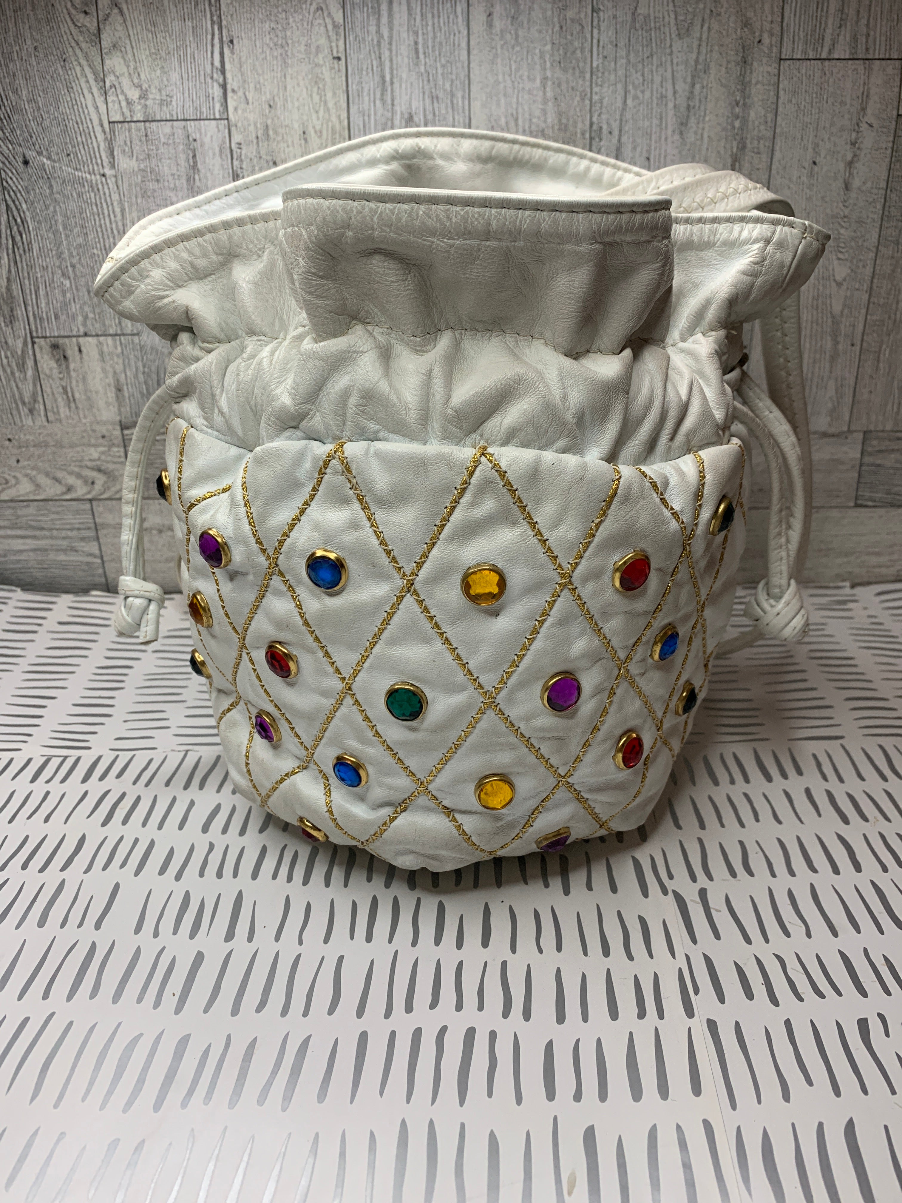 Gemmed out vintage bucket bag