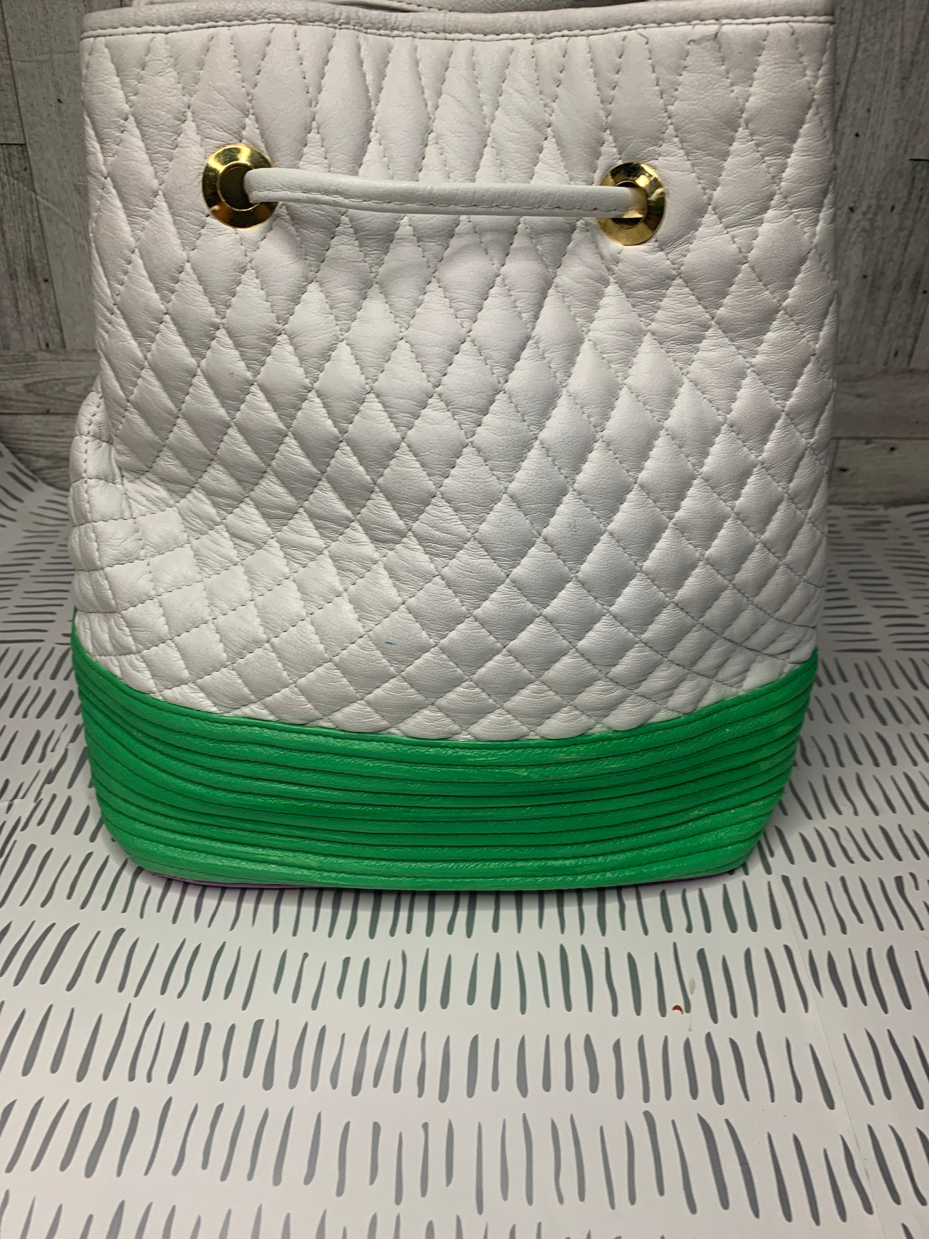 Mixed Color quilted  bucket bag