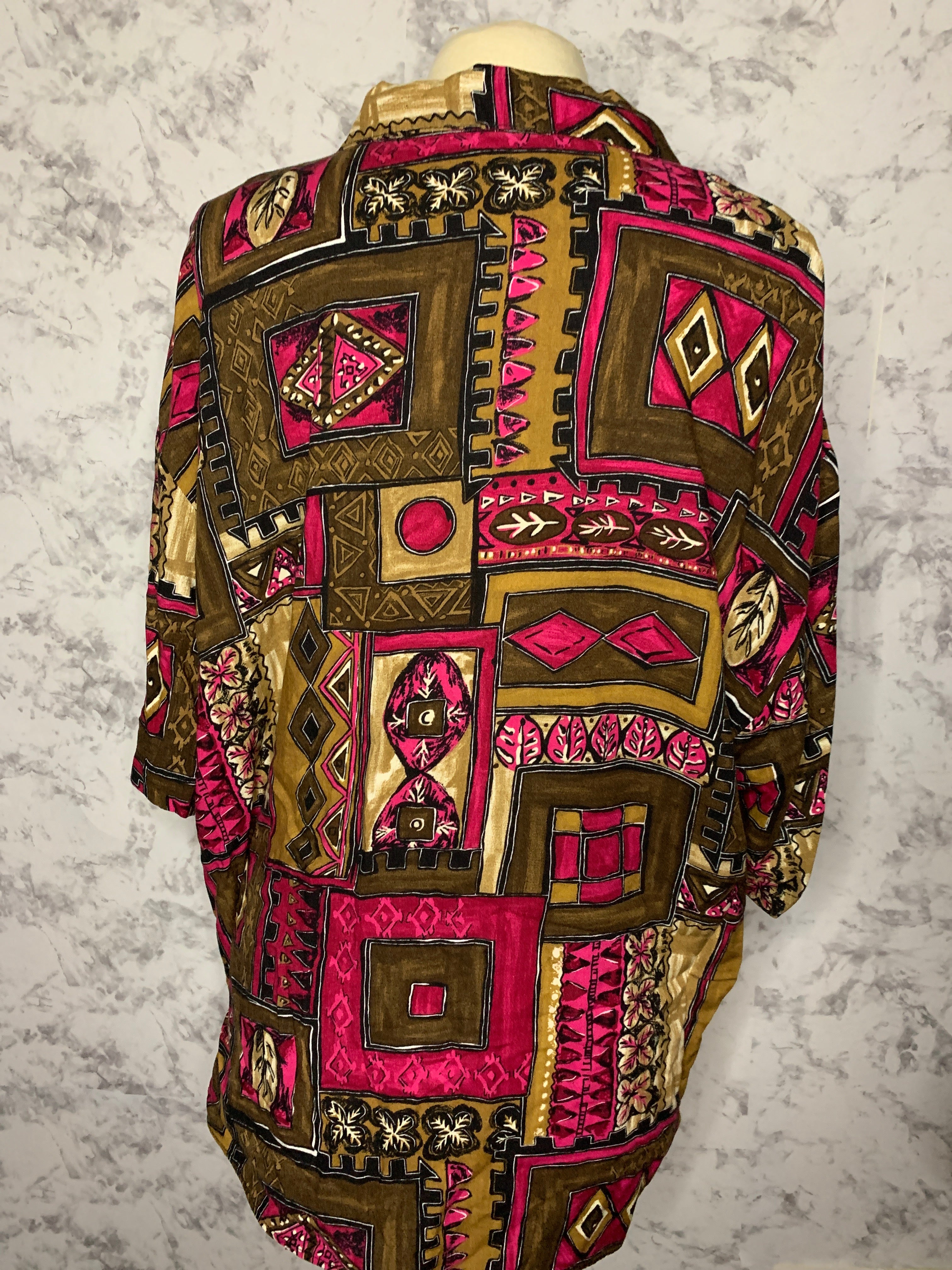 Vintage mixed print blouse