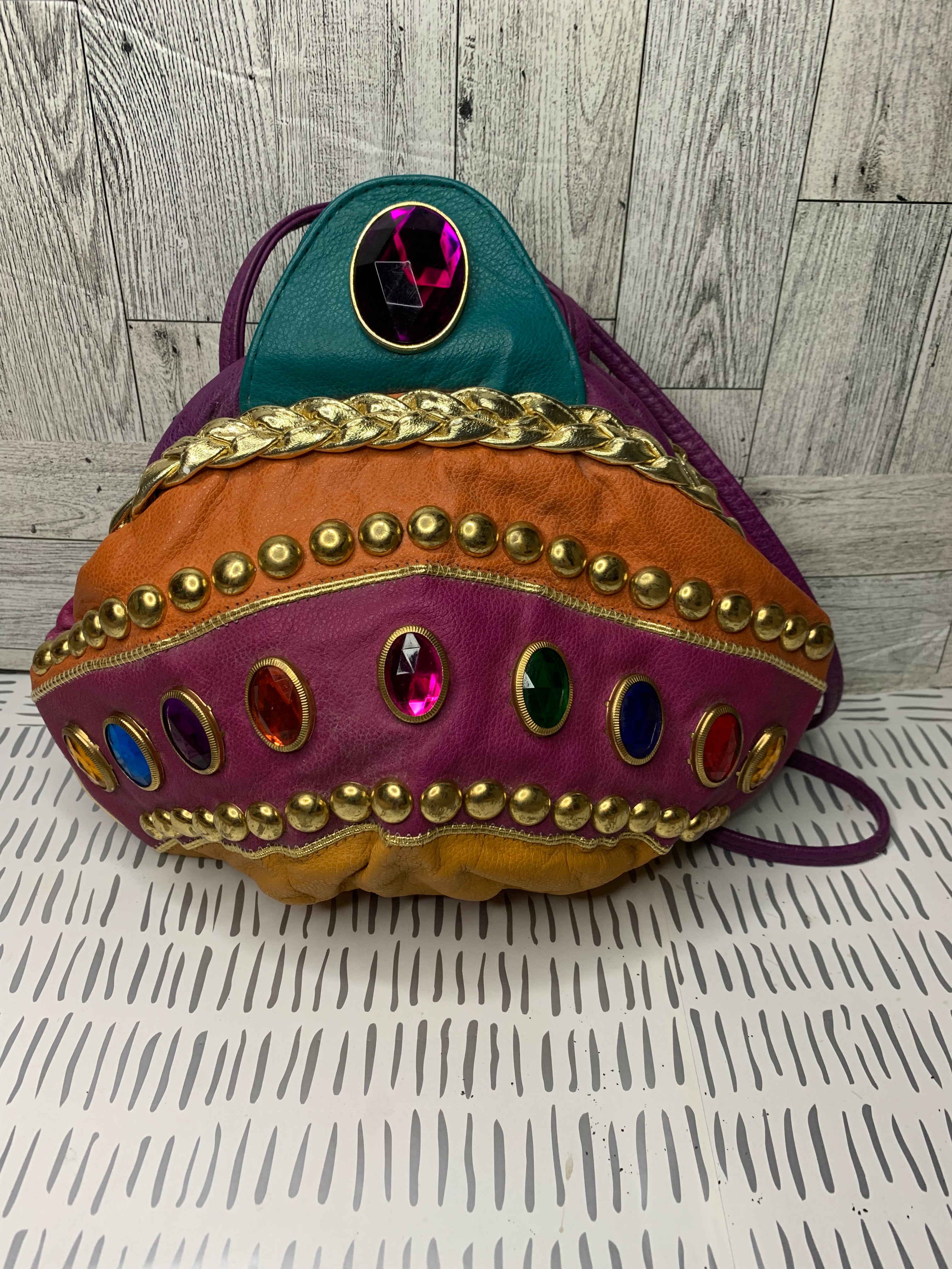 Vintage Gemstone multicolored clutch bag