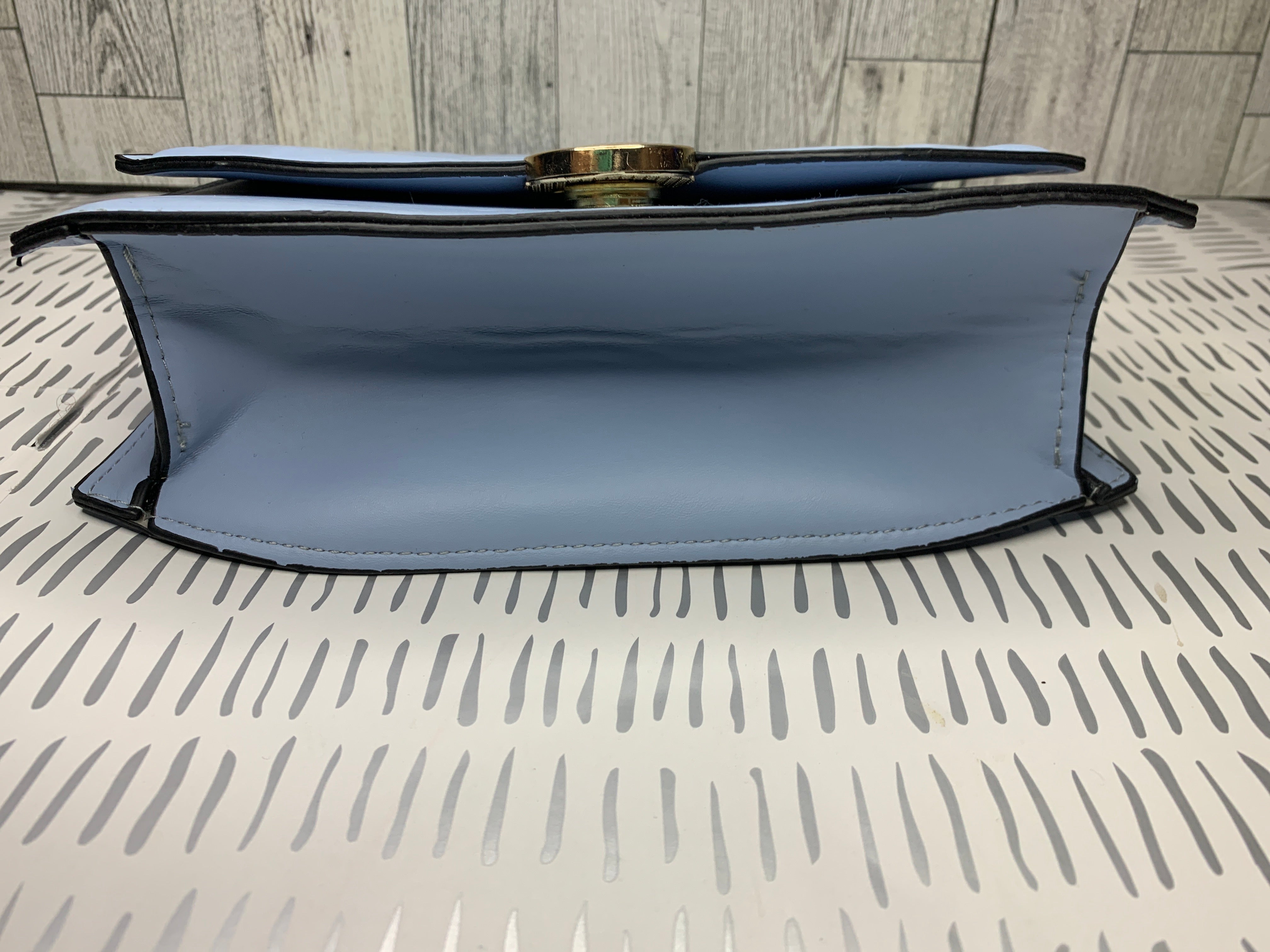 Baby blue top handle bag