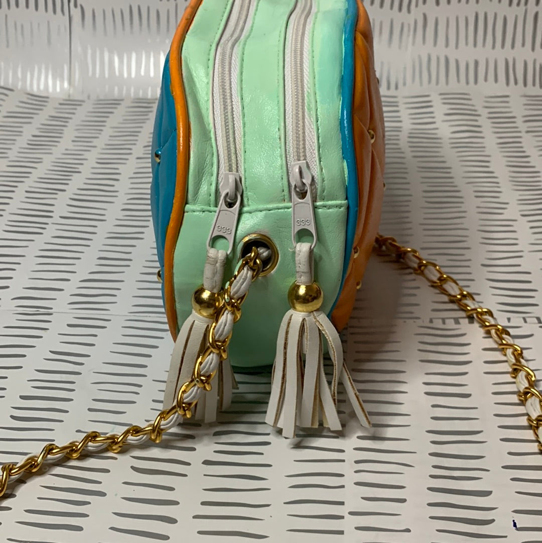 Vintage colorful studded mini crossbody bag