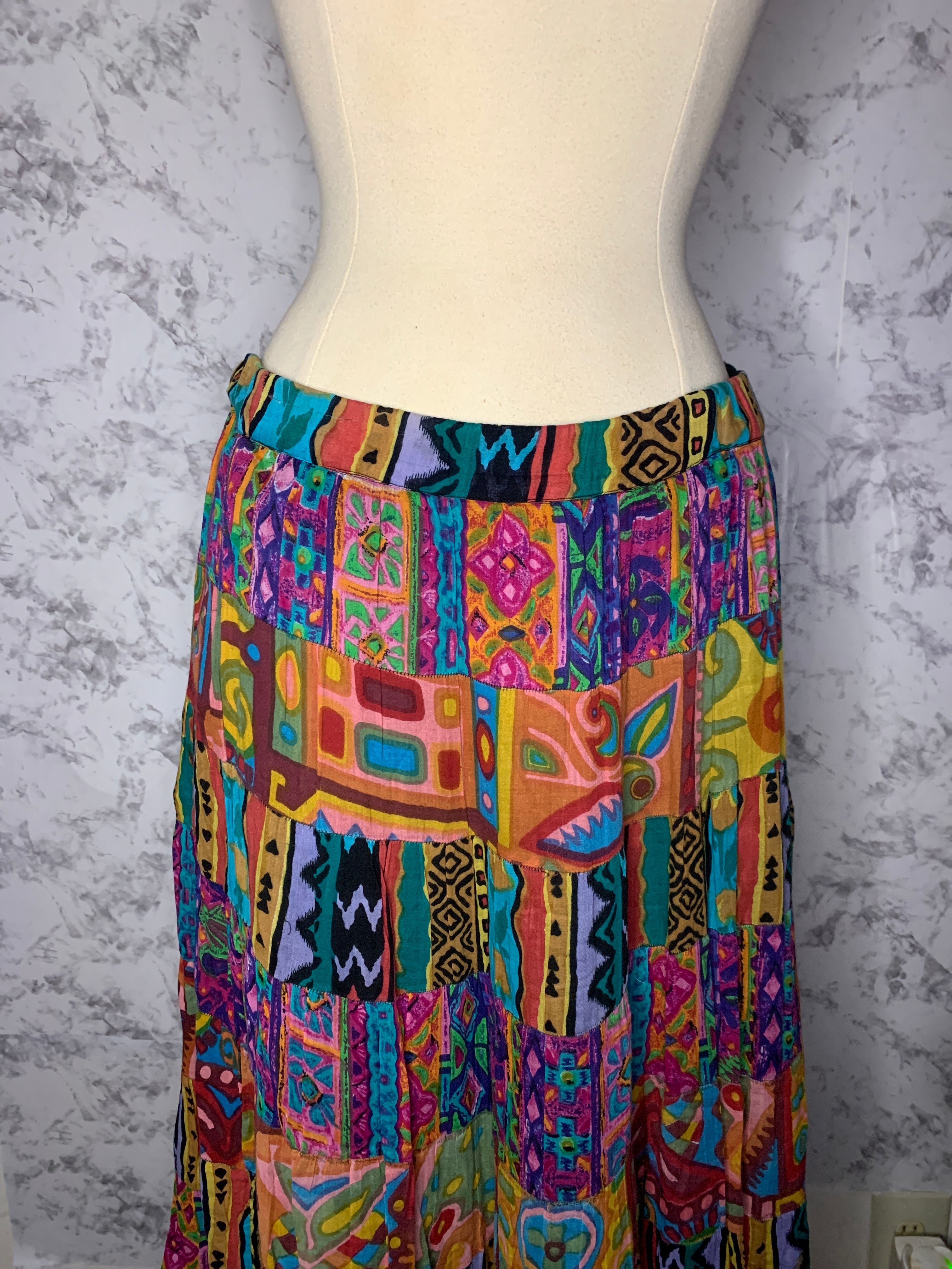 Mixed print skirt