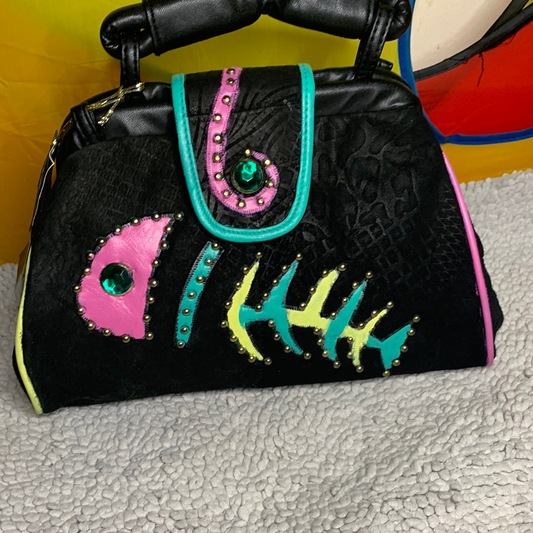 “Fish tails” vintage gem studded handbag