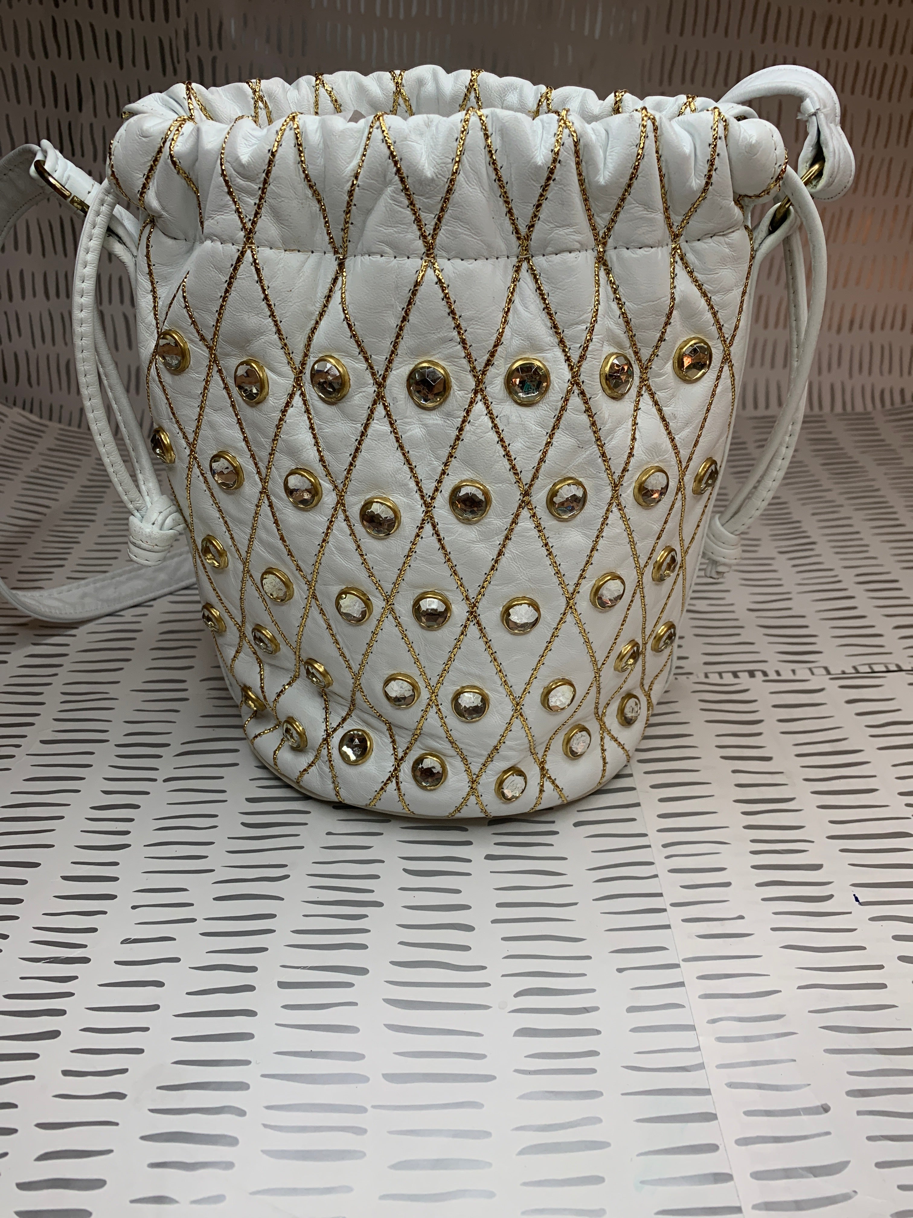 Vintage studded bucket bag
