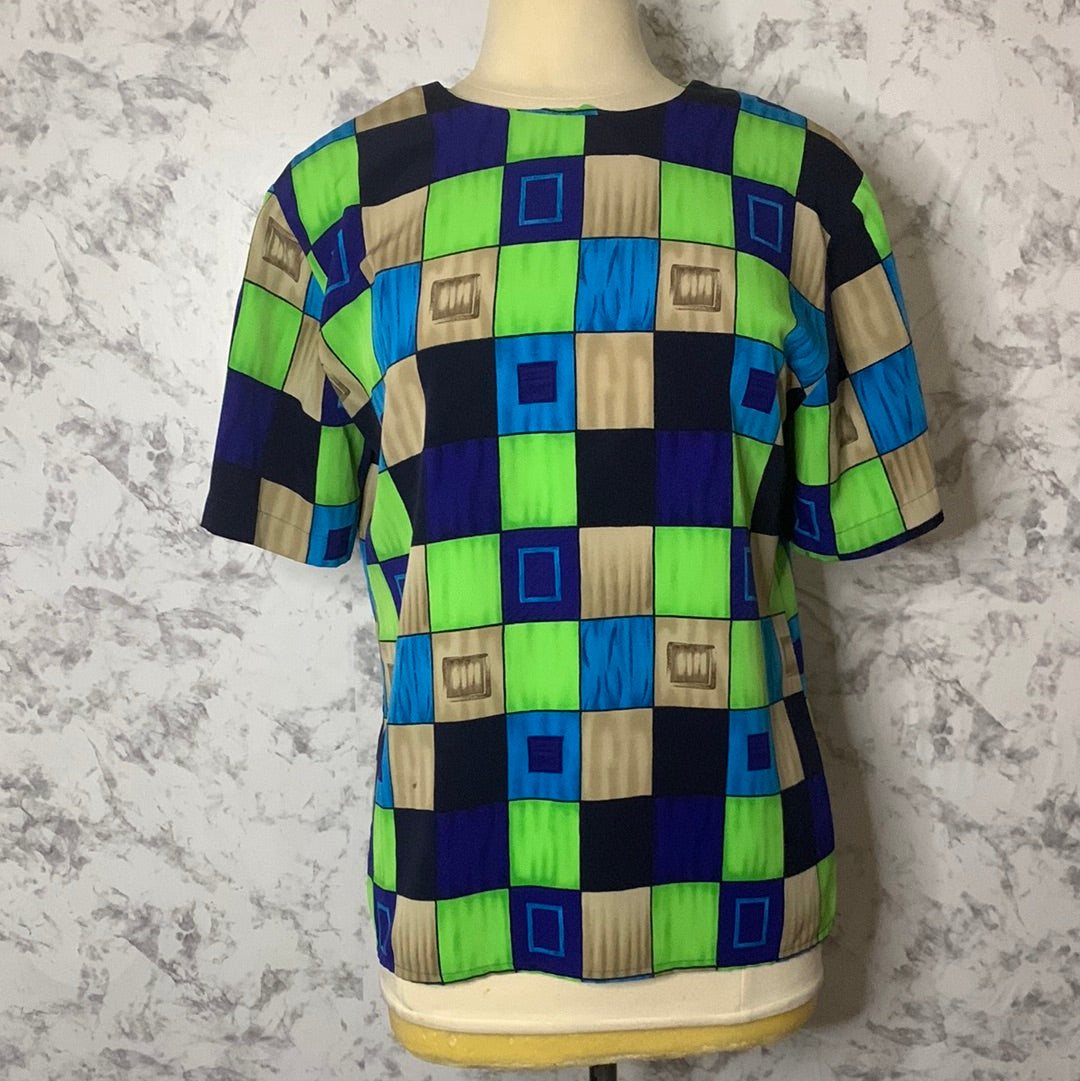 Vintage colorblock blouse