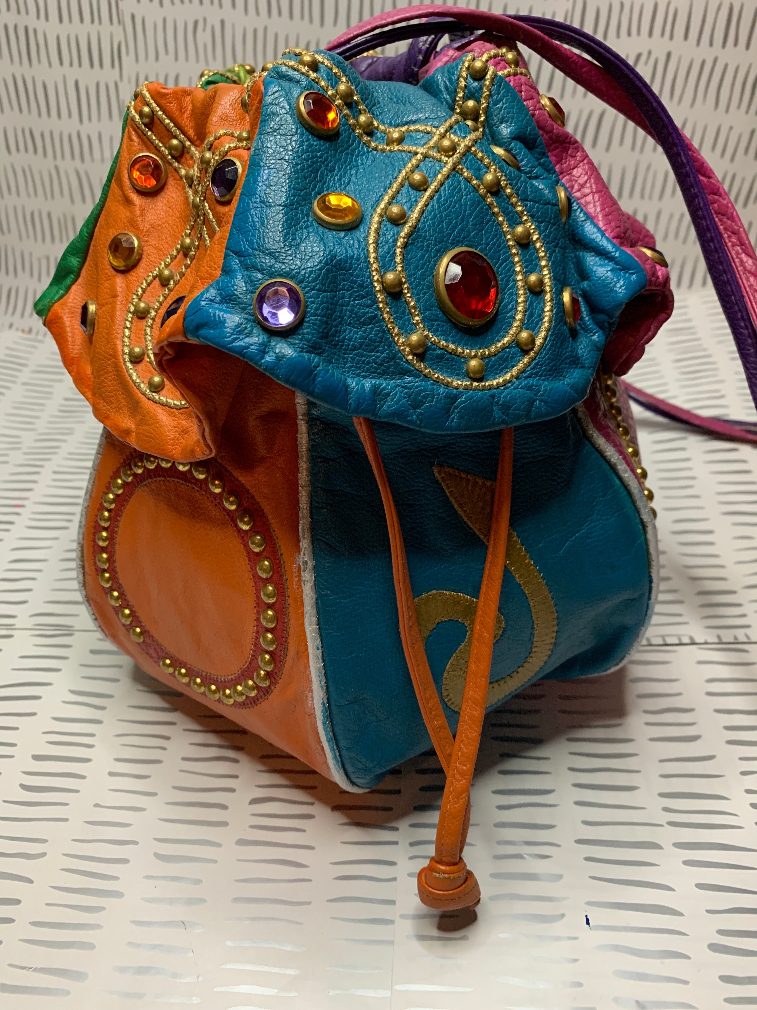 Vintage gem colorful crossbody bag