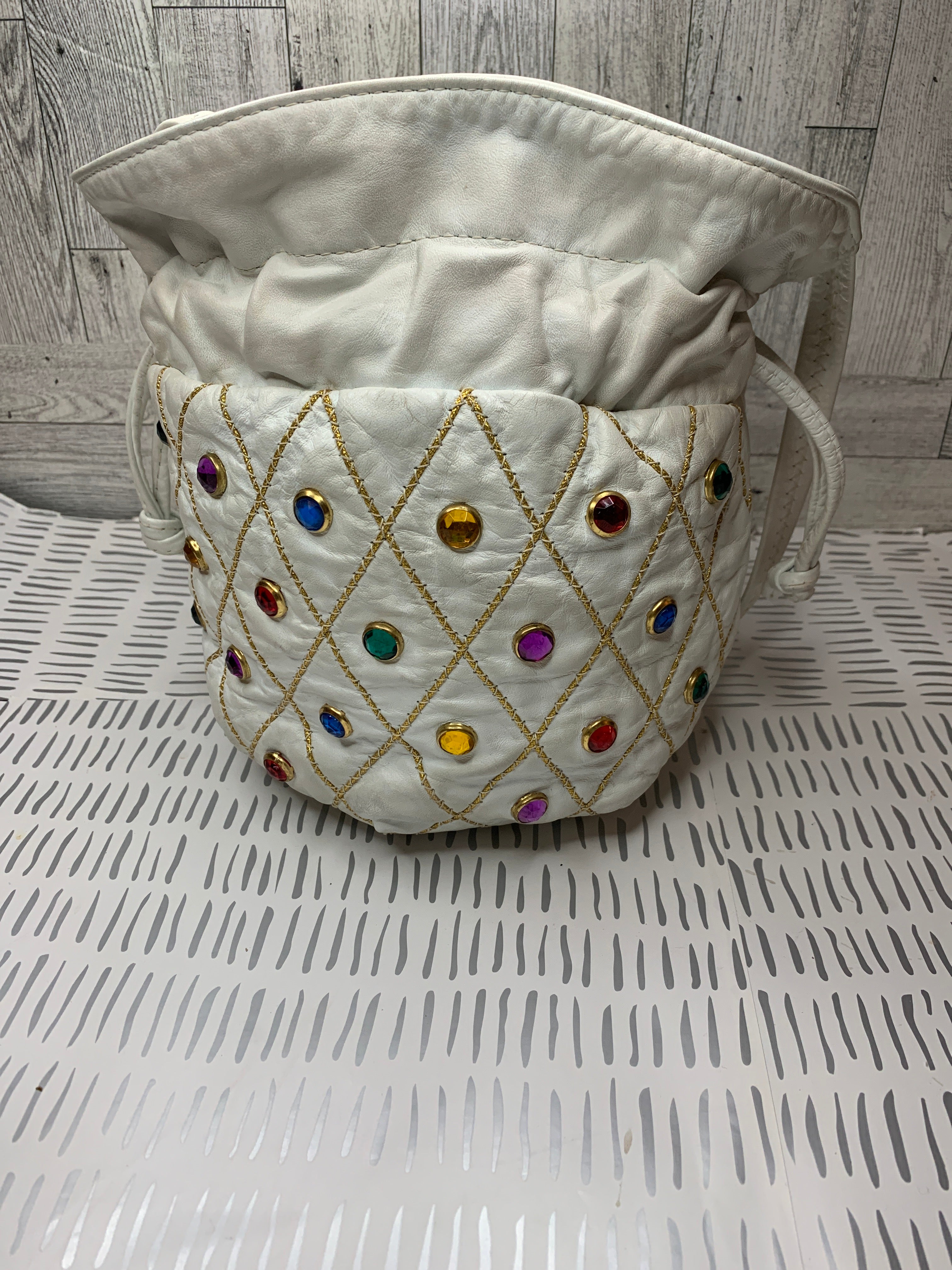 Gemmed out vintage bucket bag