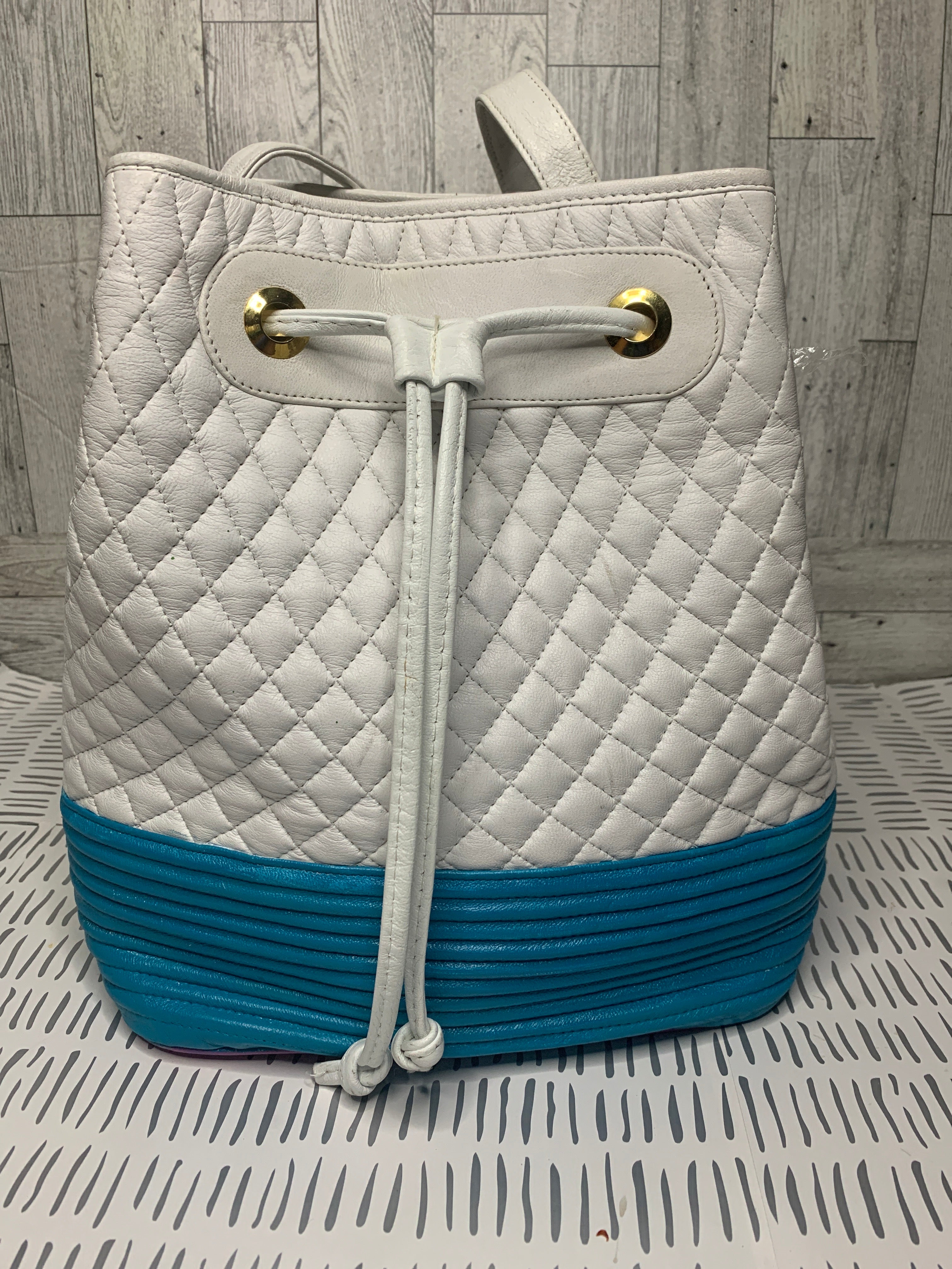 Mixed Color quilted  bucket bag