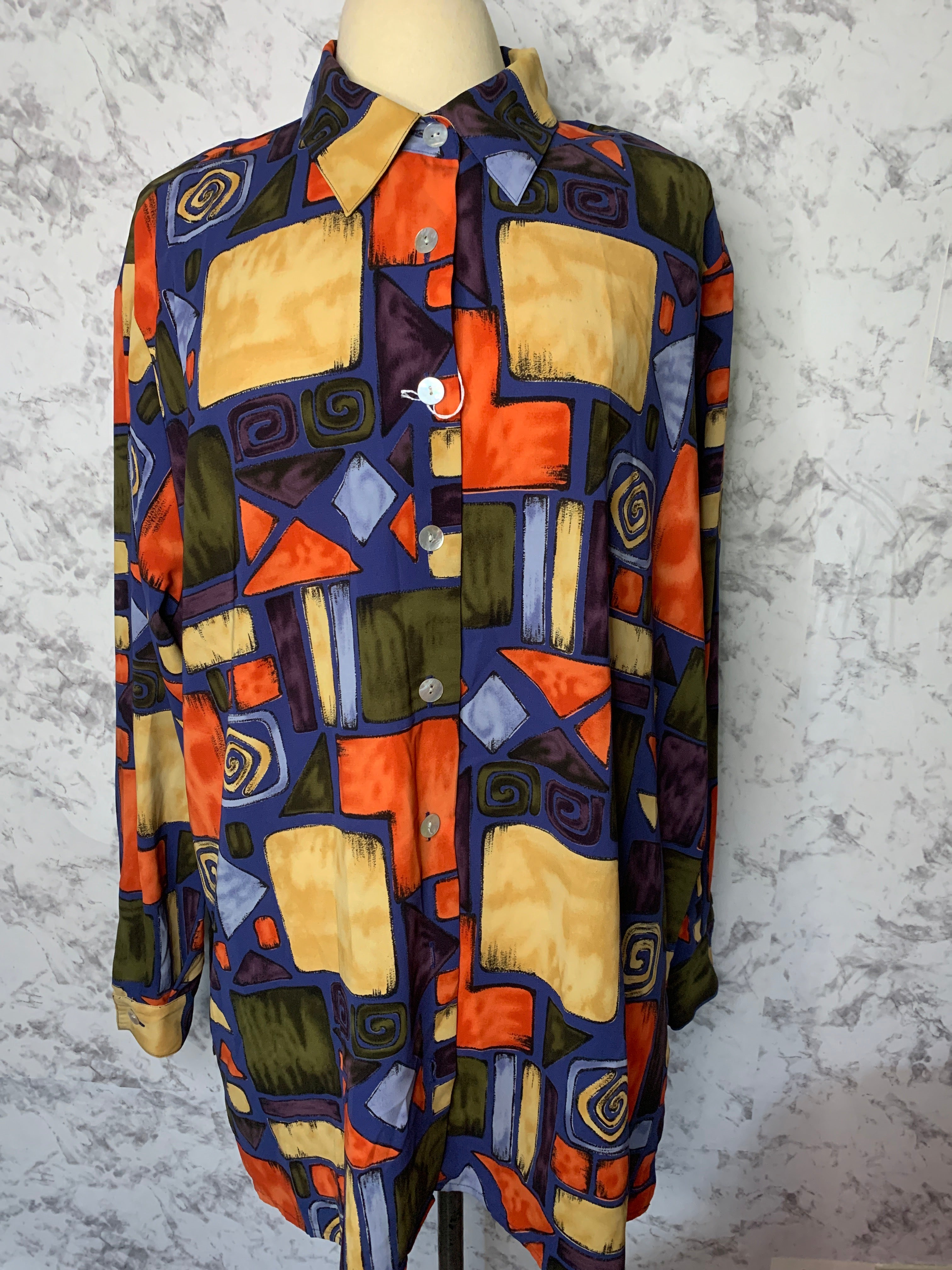 Vintage colorblock blouse