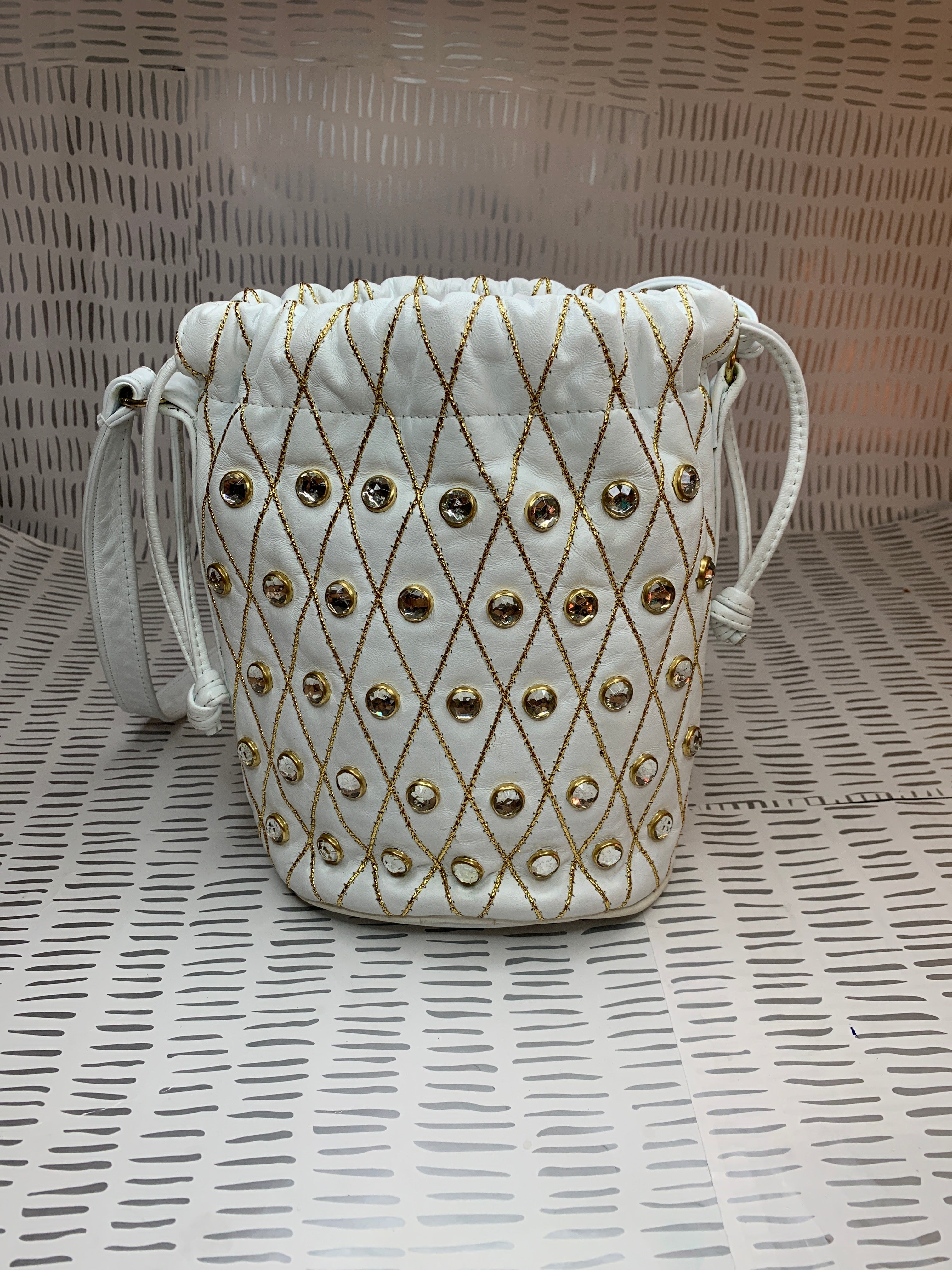Vintage studded bucket bag