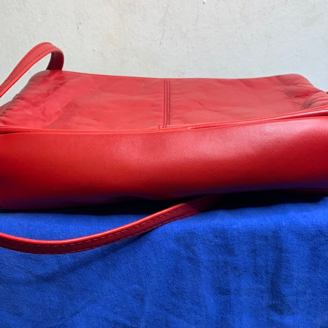 Red studded crossbody bag