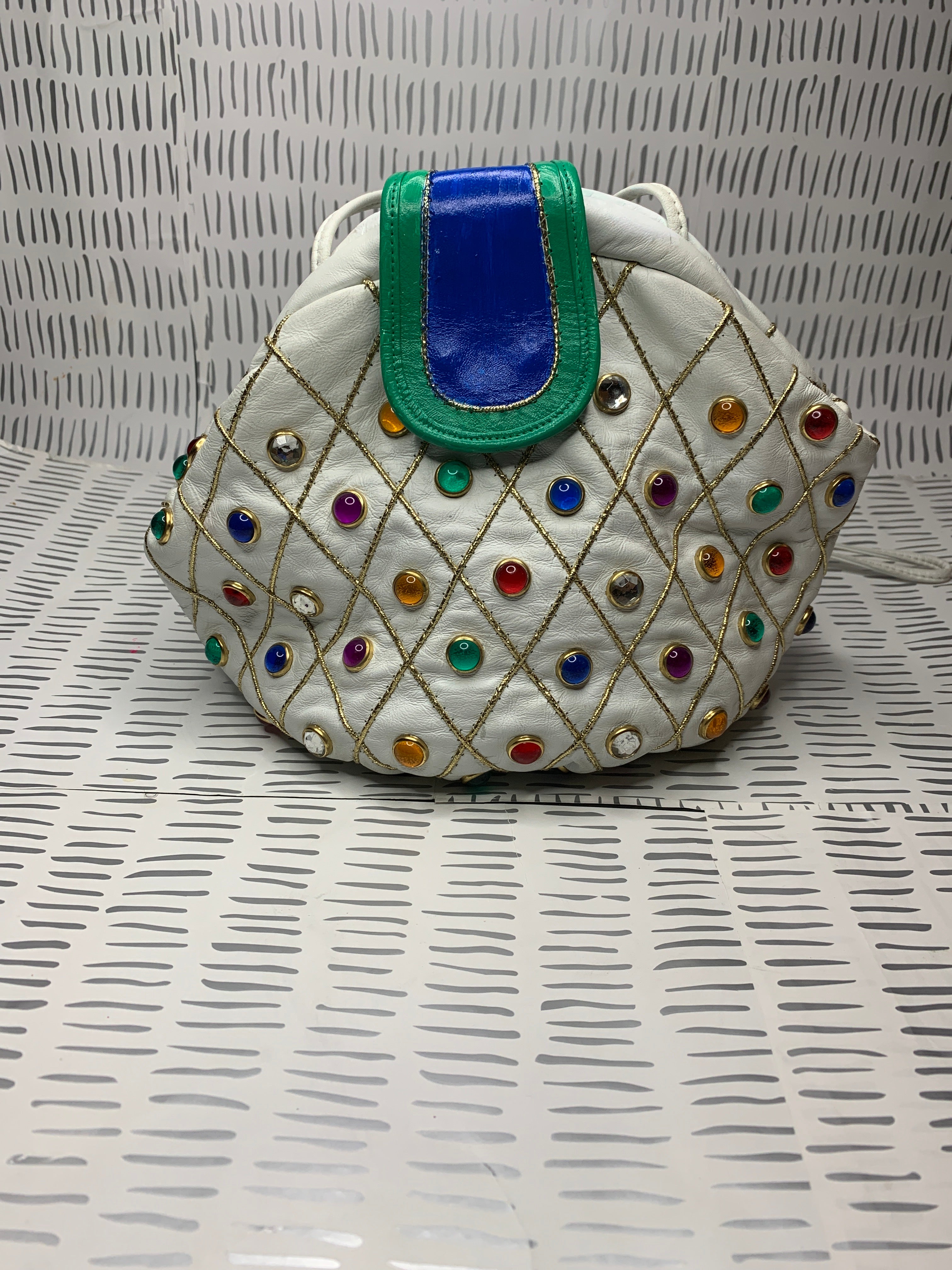 Vintage Genuine leather gem bag