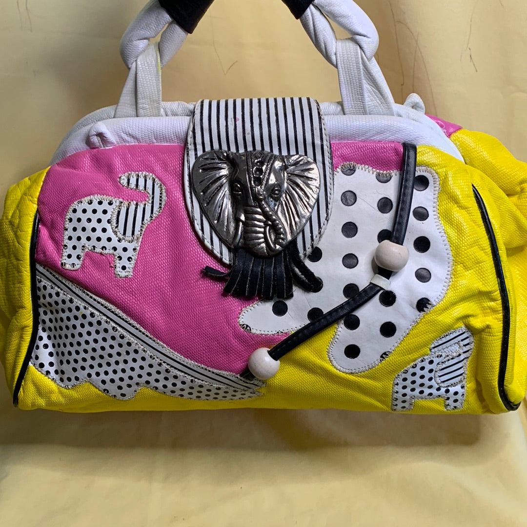 Vintage elephant patchwork bag