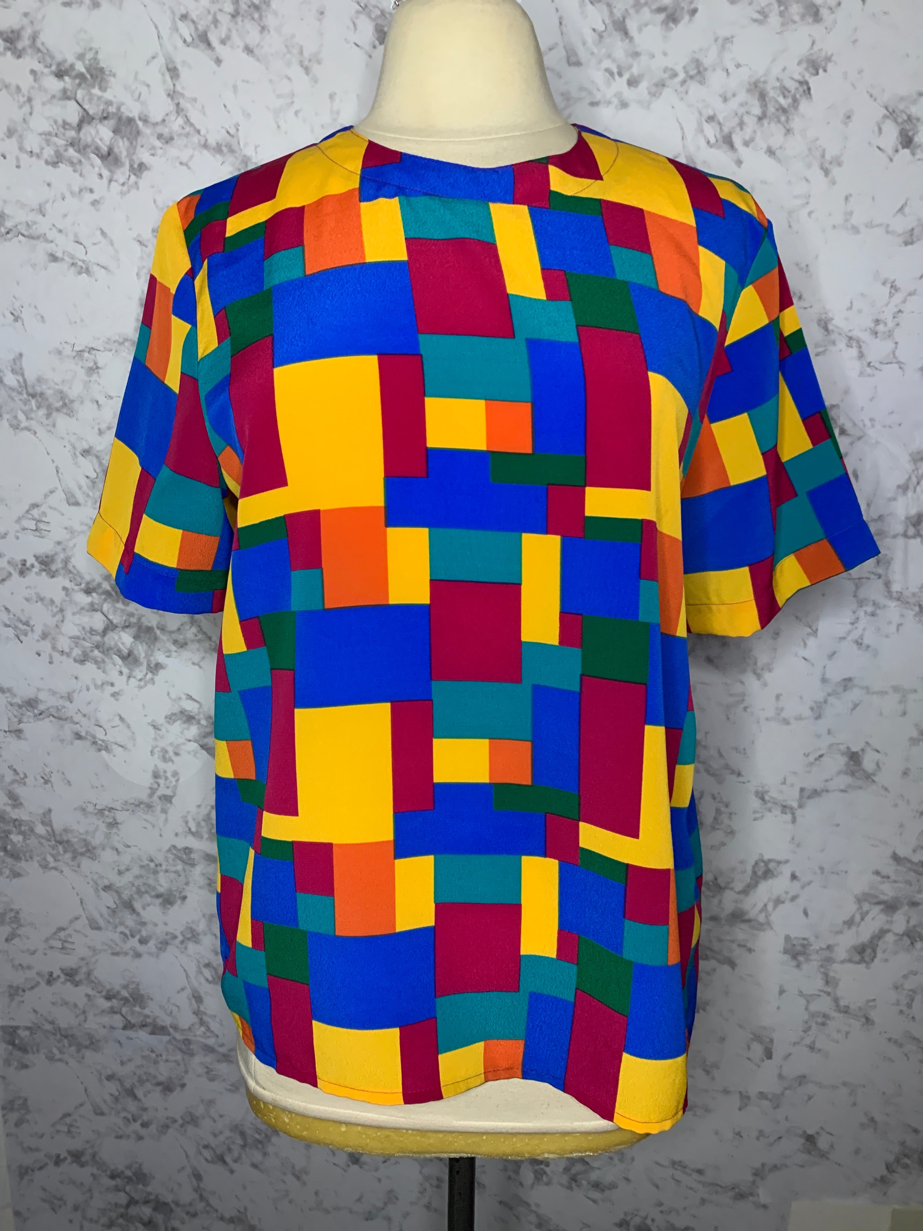 Vintage Kathy  colorblock blouse