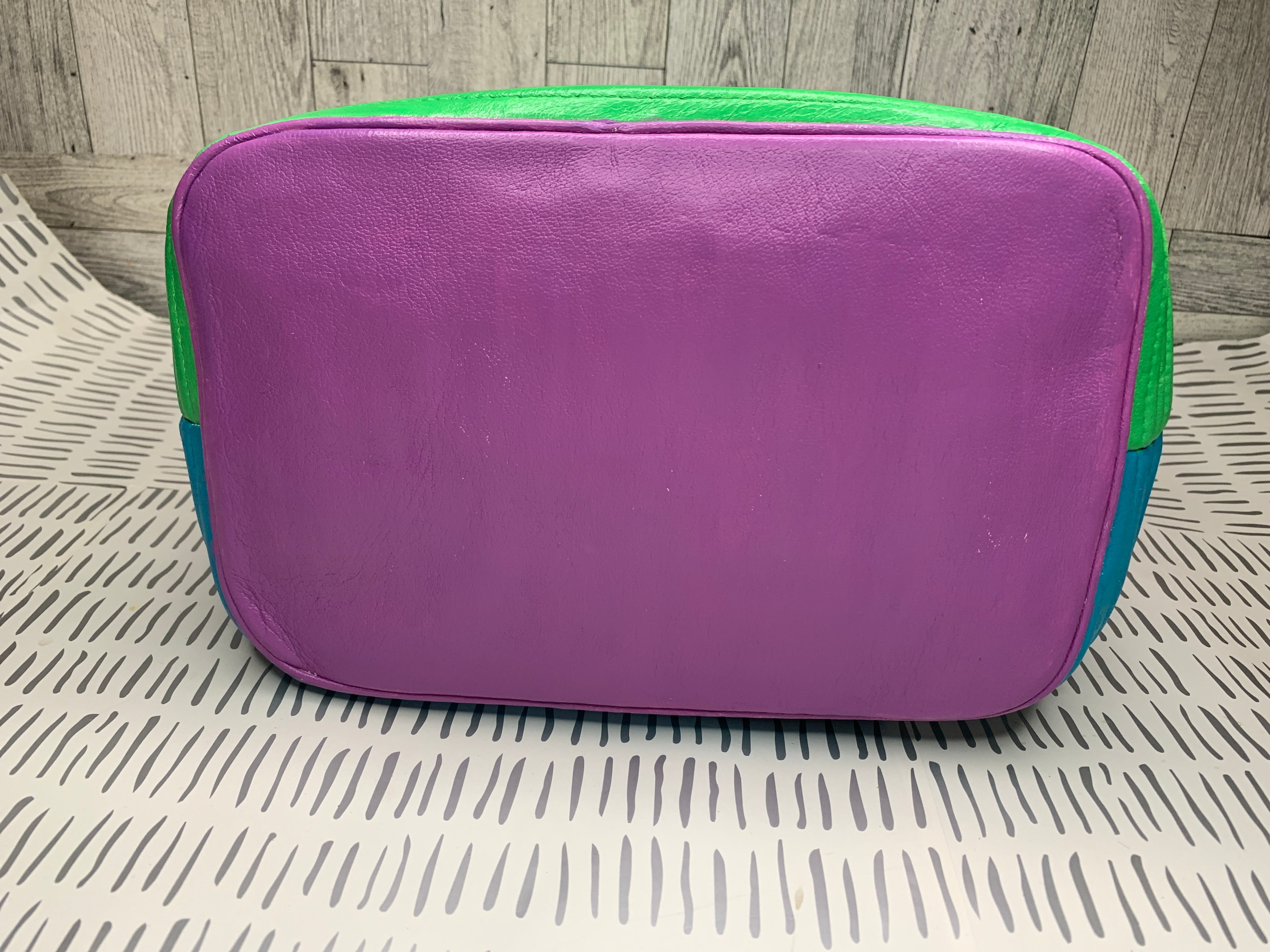 Mixed Color quilted  bucket bag