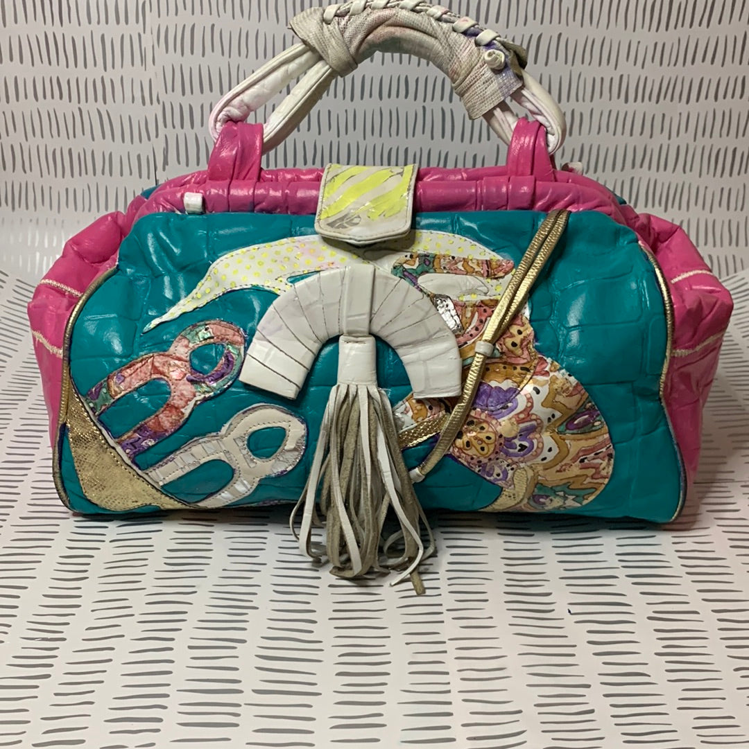 Vintage elephant patchwork bag