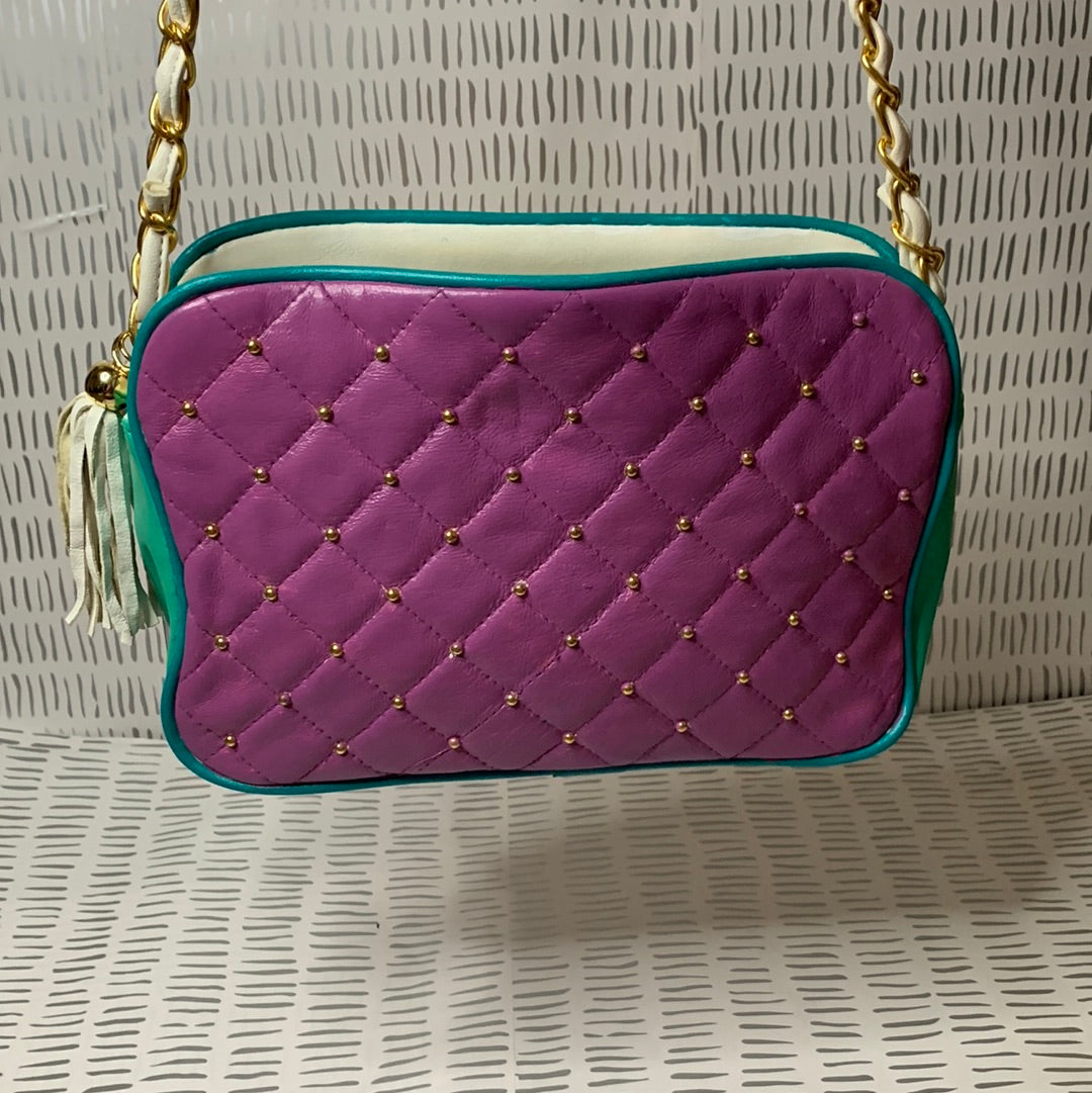 Vintage Colorblock Quilted bag
