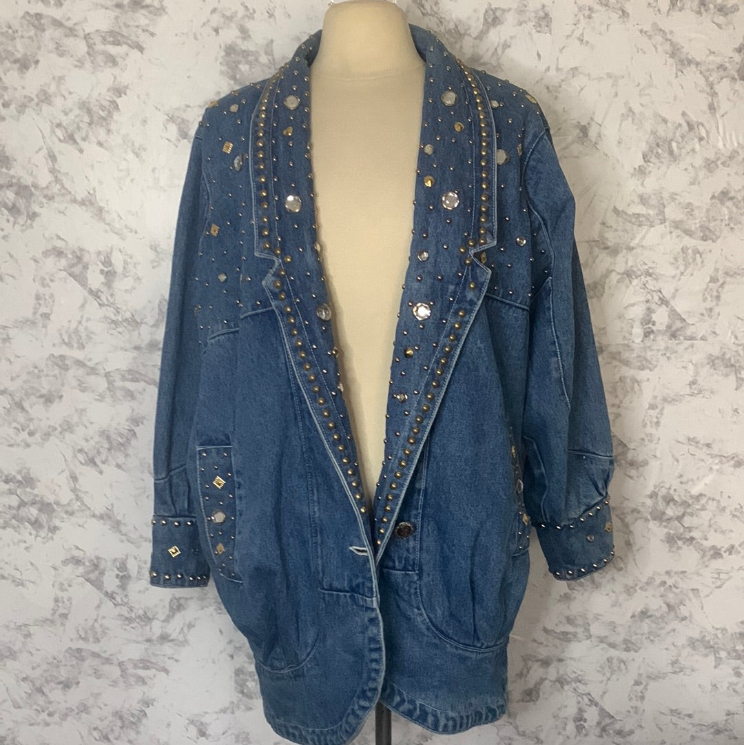 Vintage jeweled denim jacket