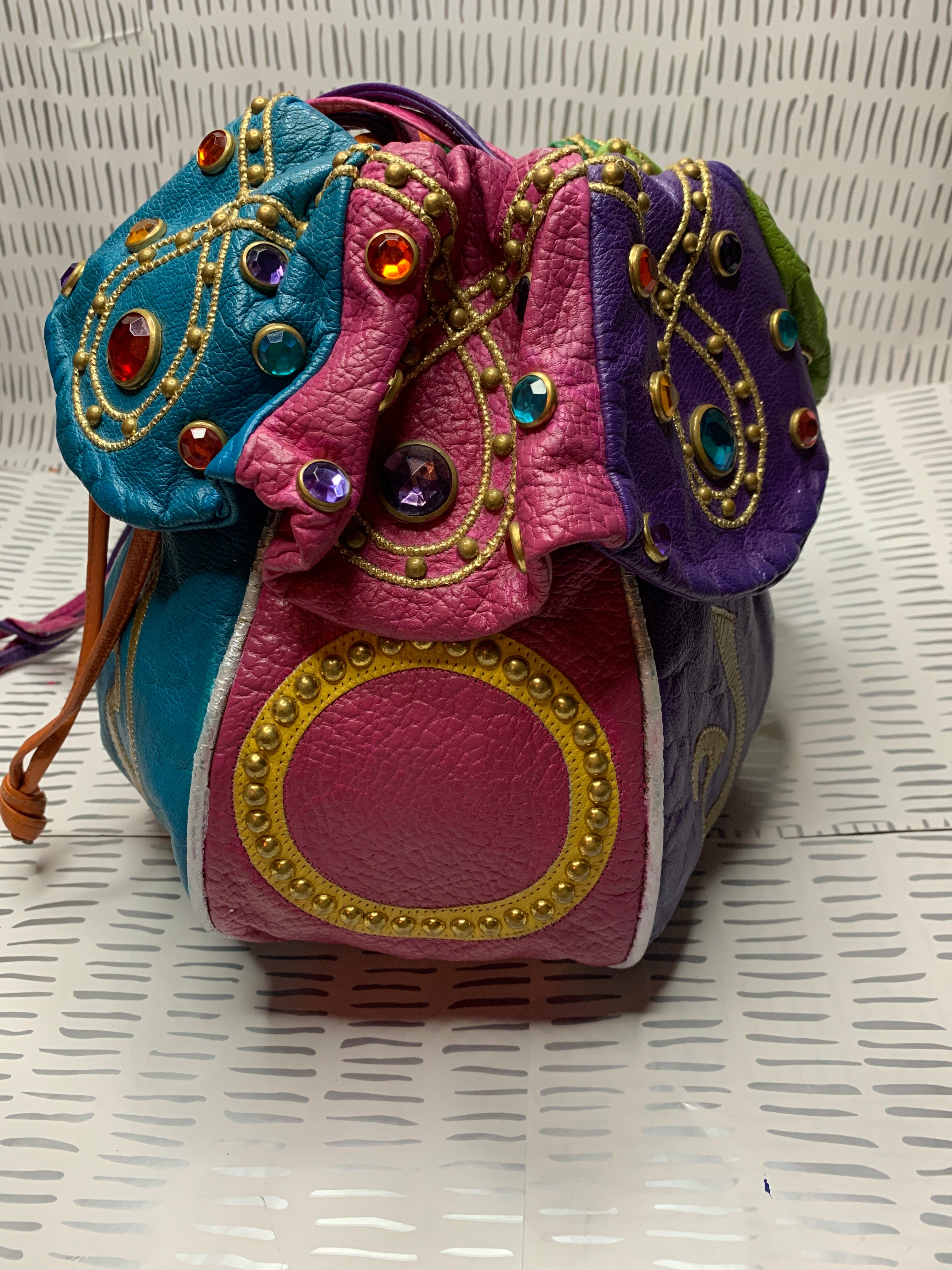Vintage gem colorful crossbody bag