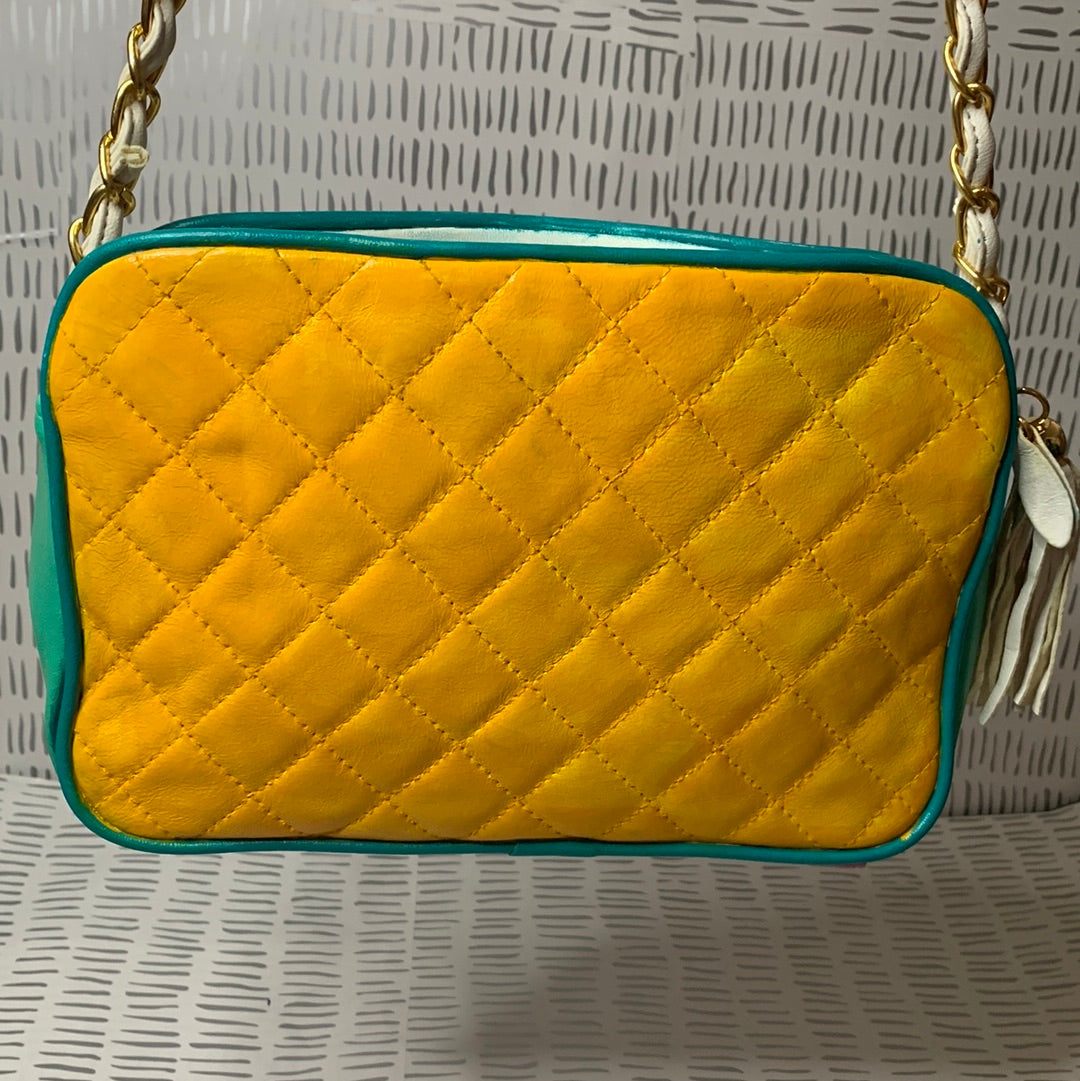 Vintage Colorblock Quilted bag
