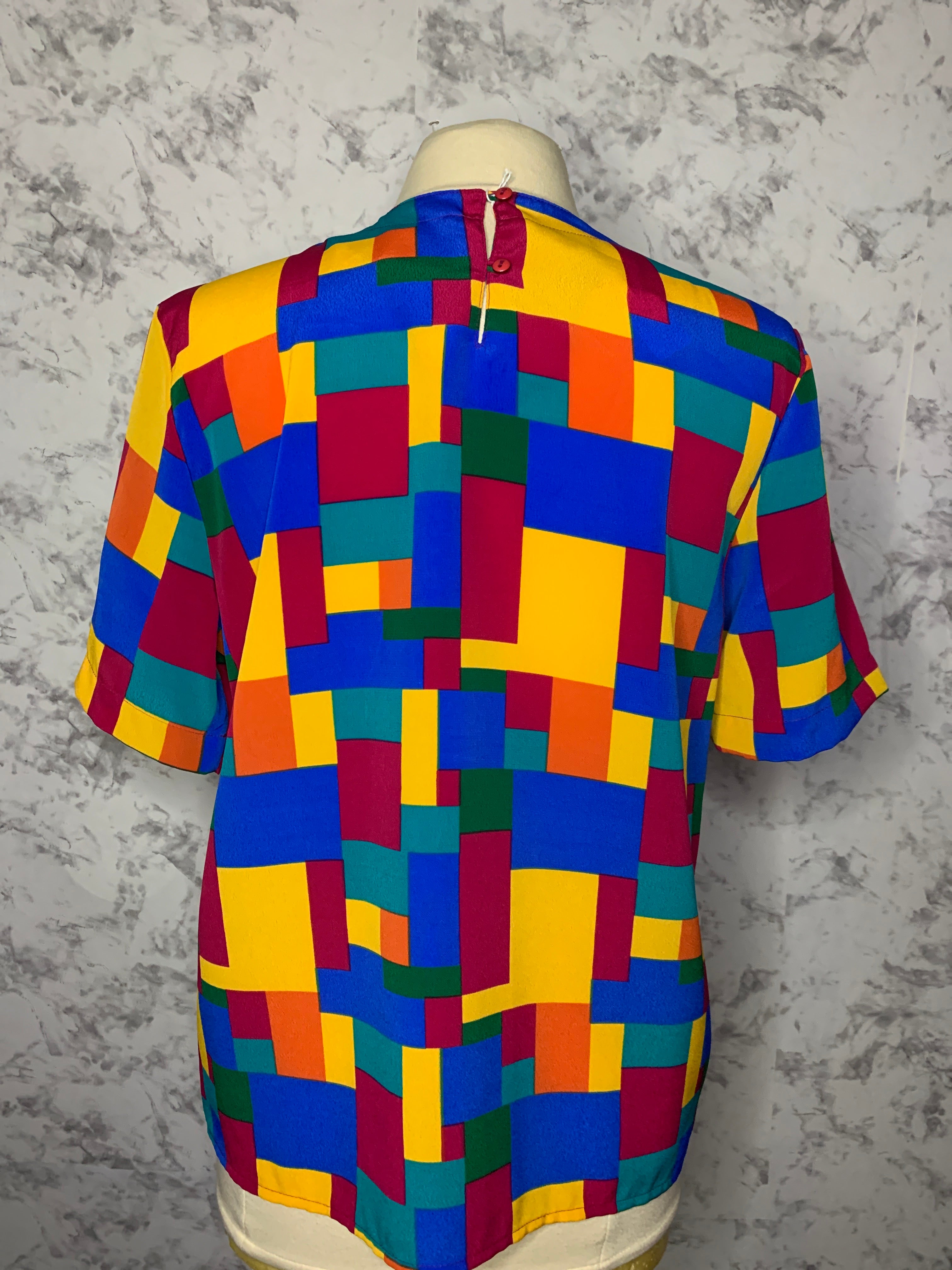 Vintage Kathy  colorblock blouse