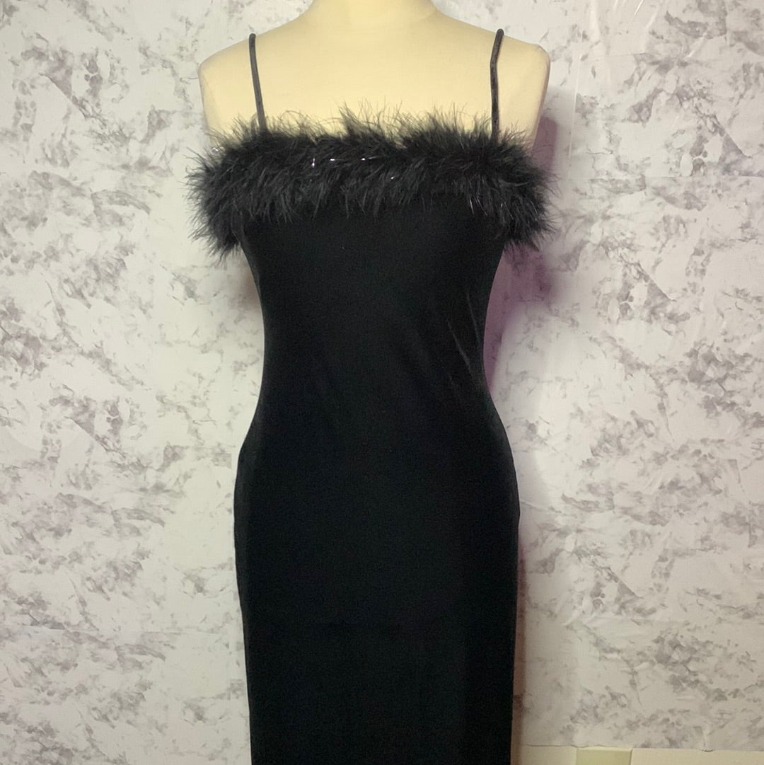 Little black velour dress