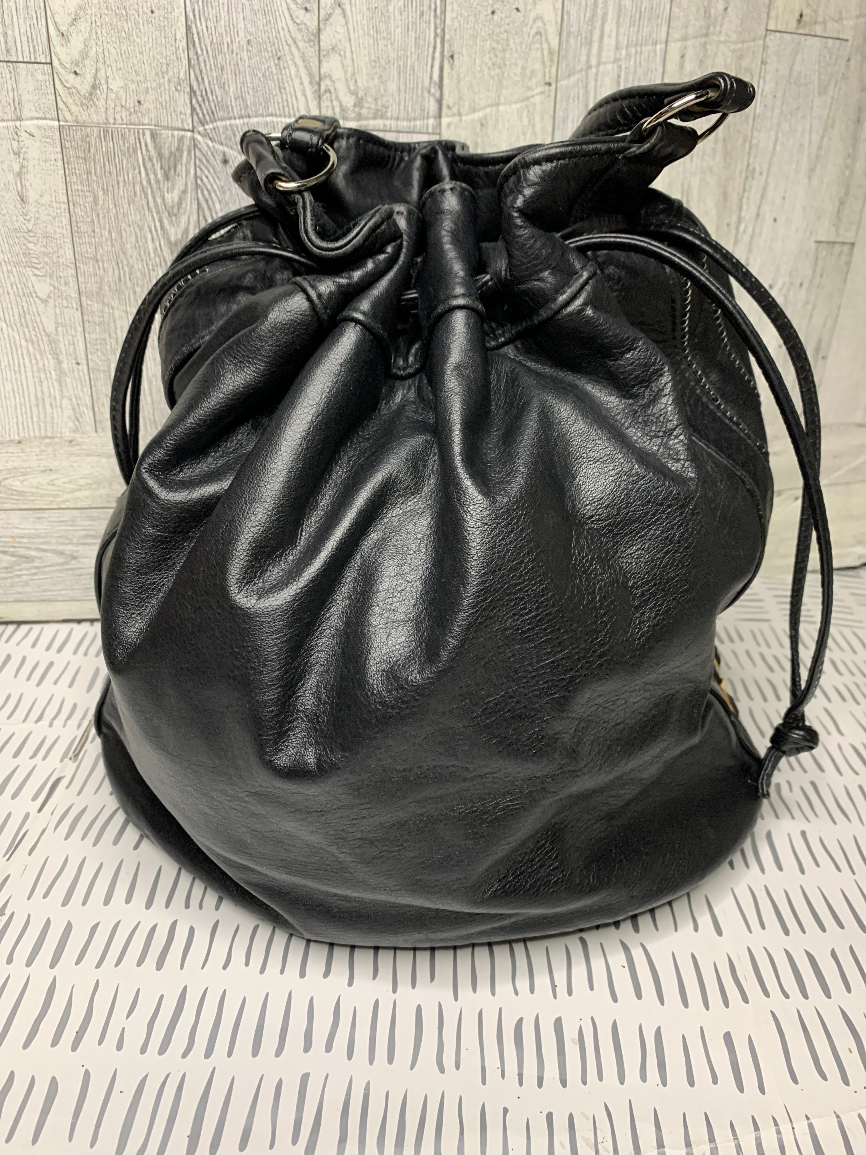 Vintage Black and Gold bucket bag