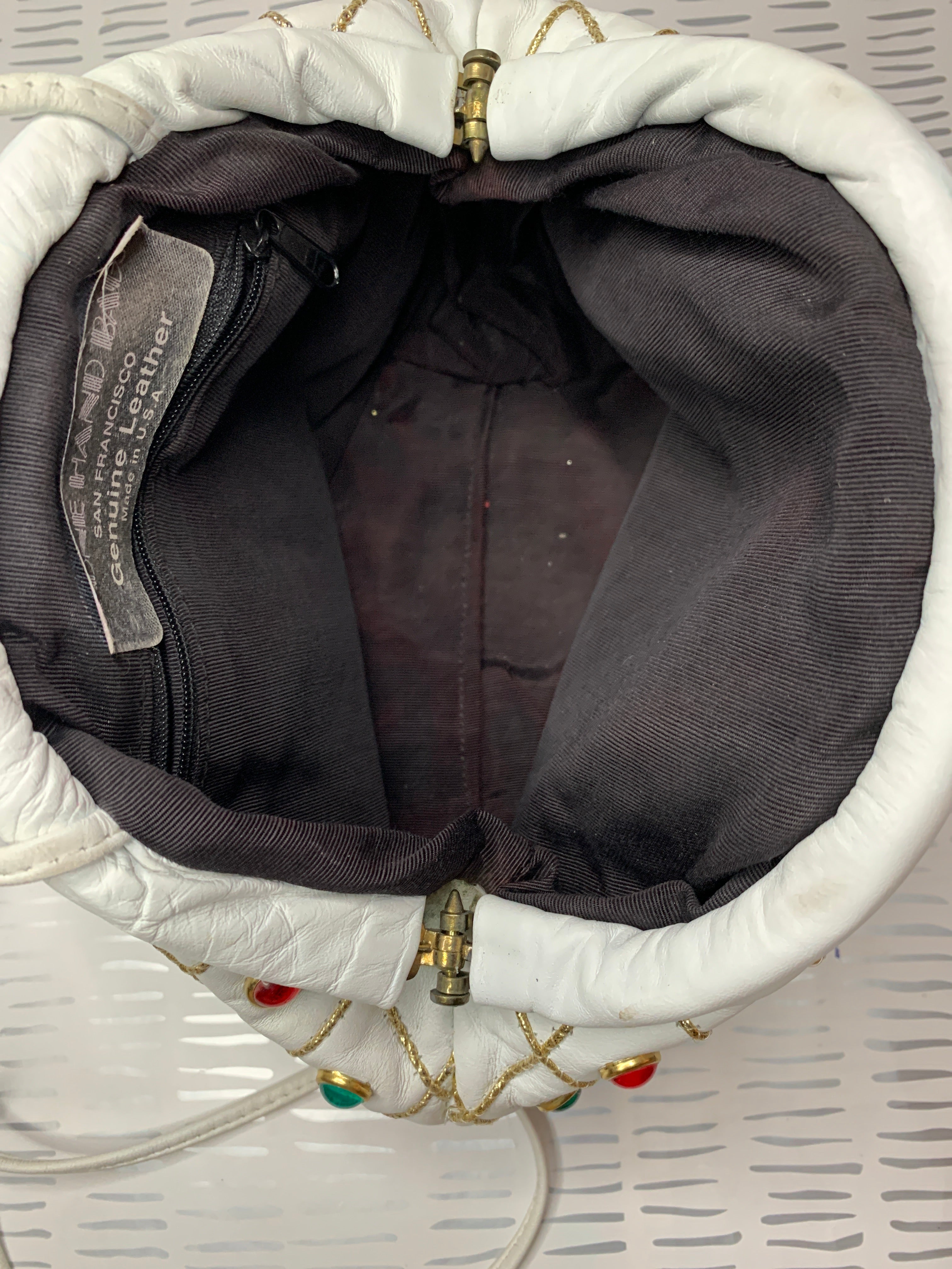 Vintage Genuine leather gem bag