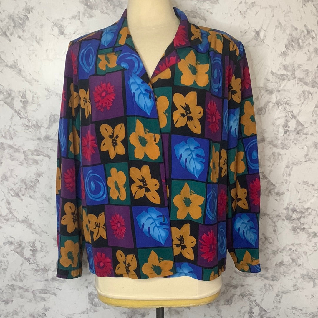 Vintage mixed floral blouse