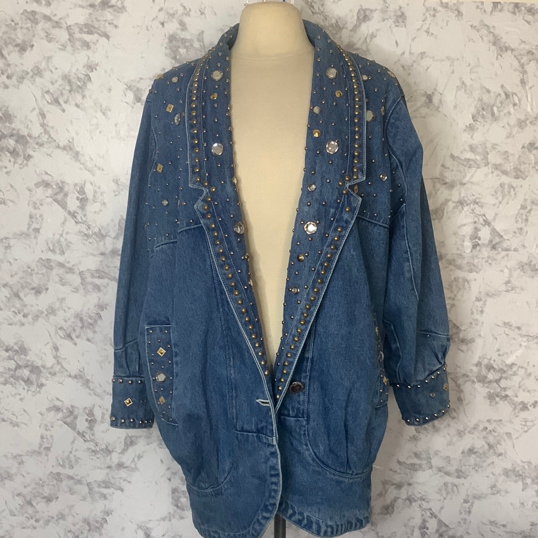 Vintage jeweled denim jacket