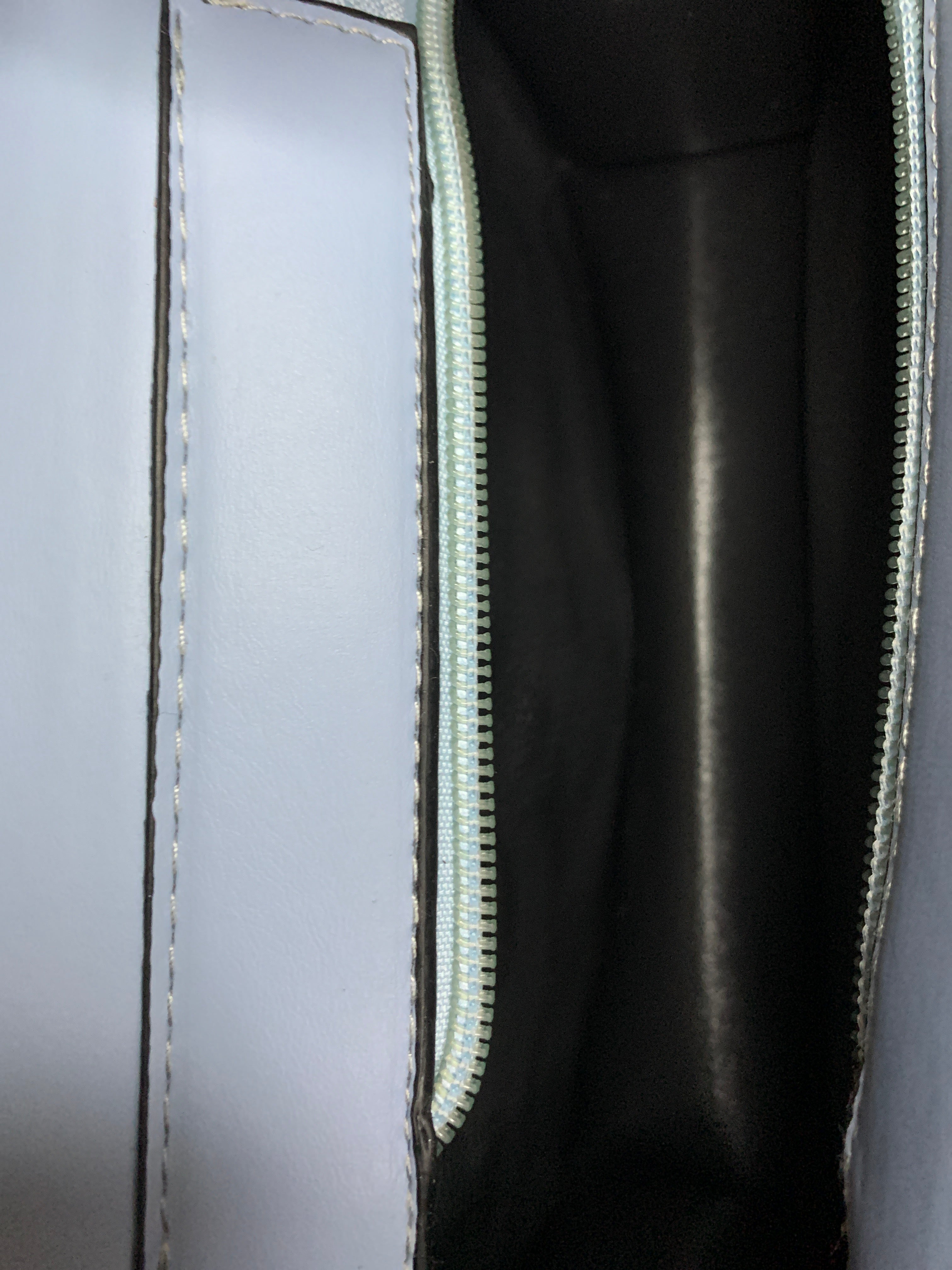 Baby blue top handle bag