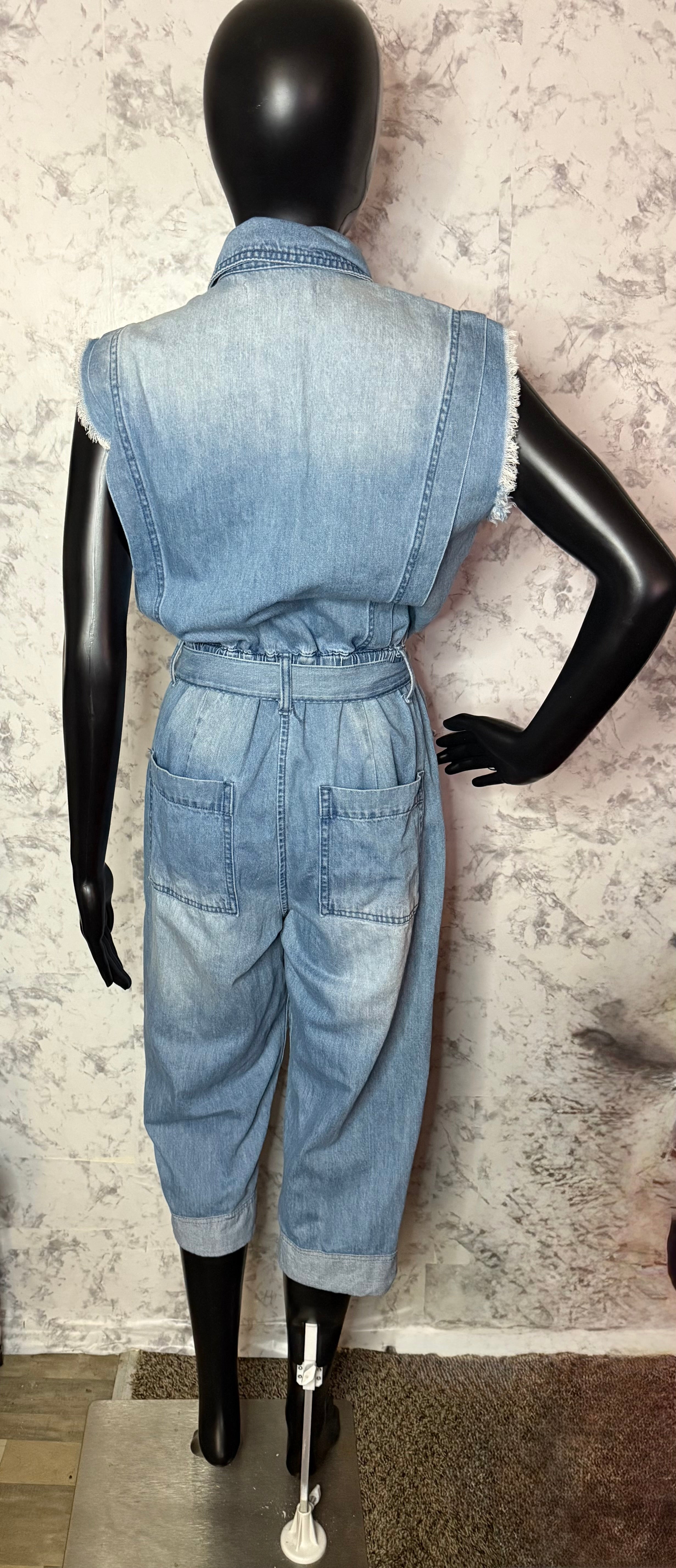 BlankNYC Sleeveless Denim Jumpsuit