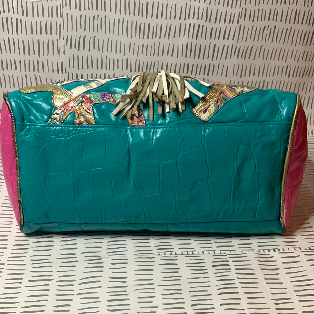 Vintage elephant patchwork bag