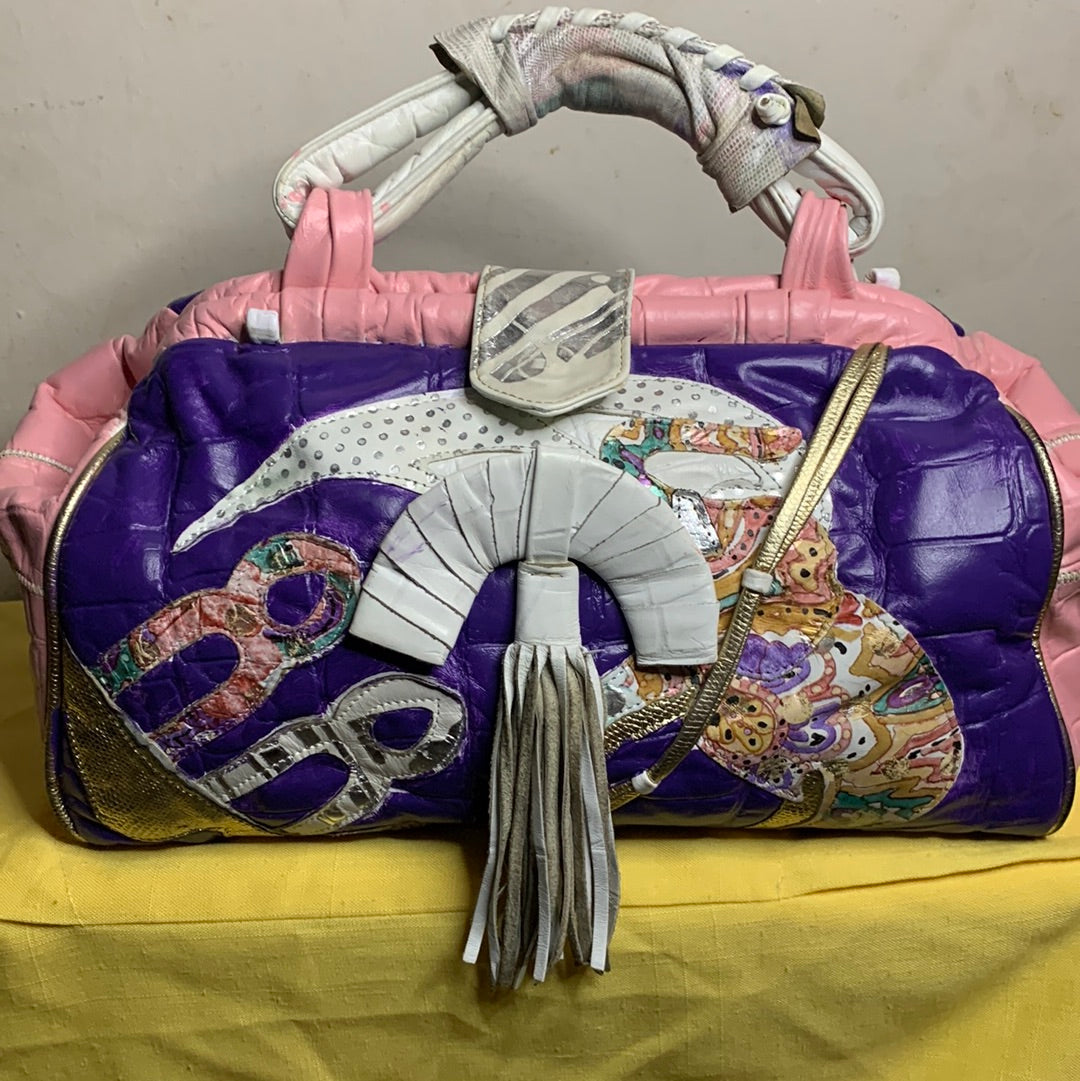 The colorful elephant vintage patchwork bag