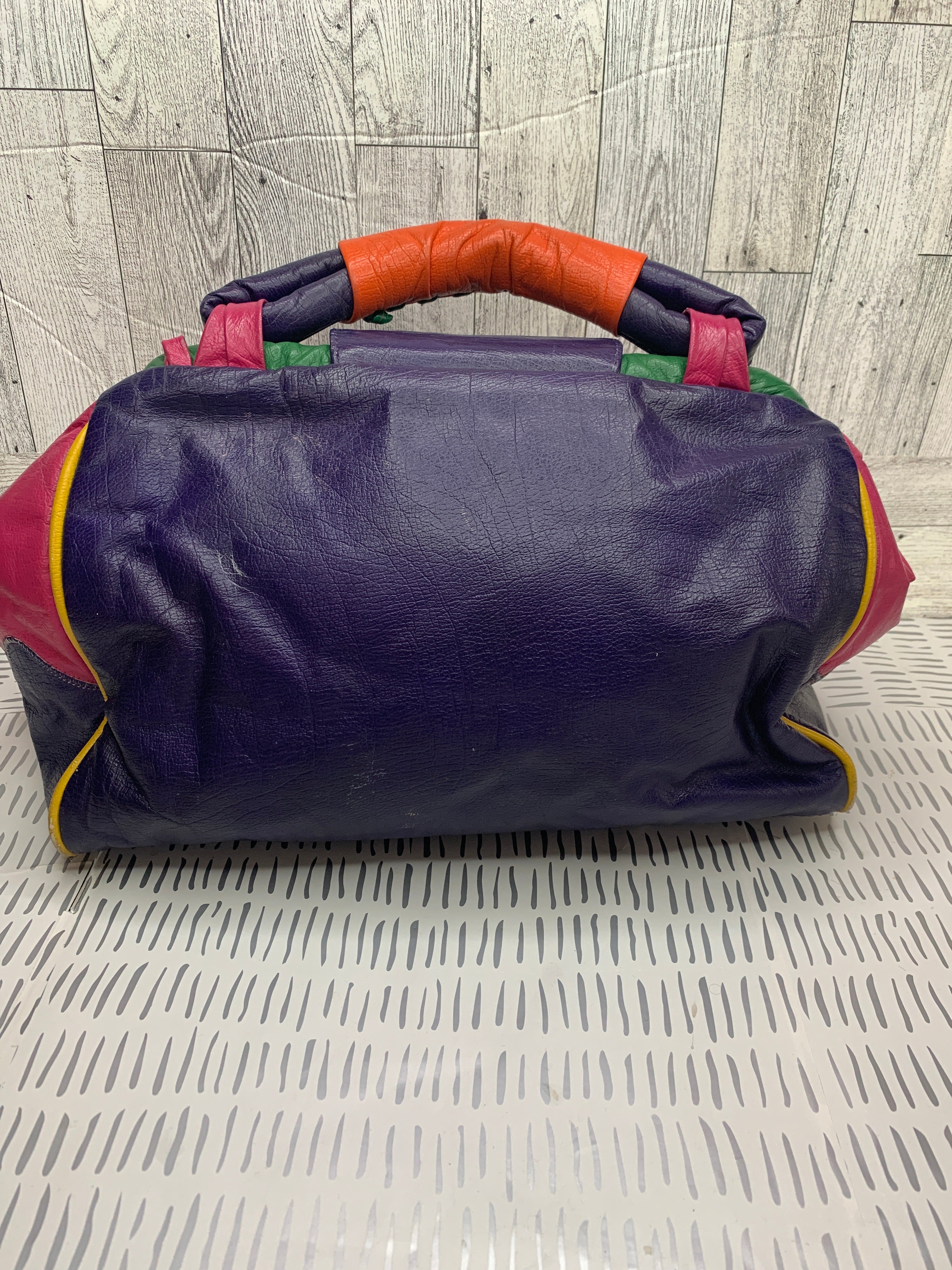 Vintage genuine leather colorful doctor bag