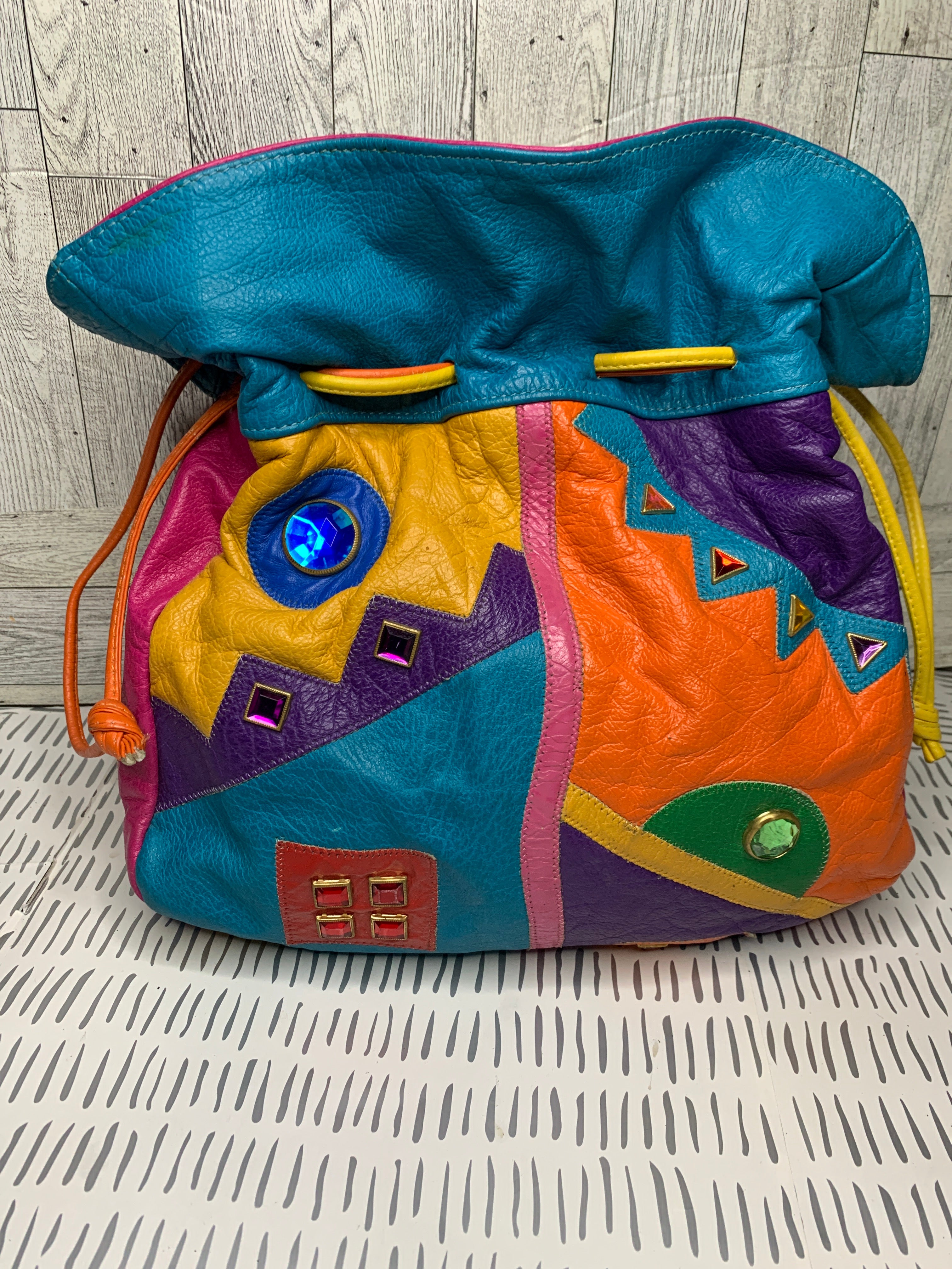 Vintage multicolored bucket bag