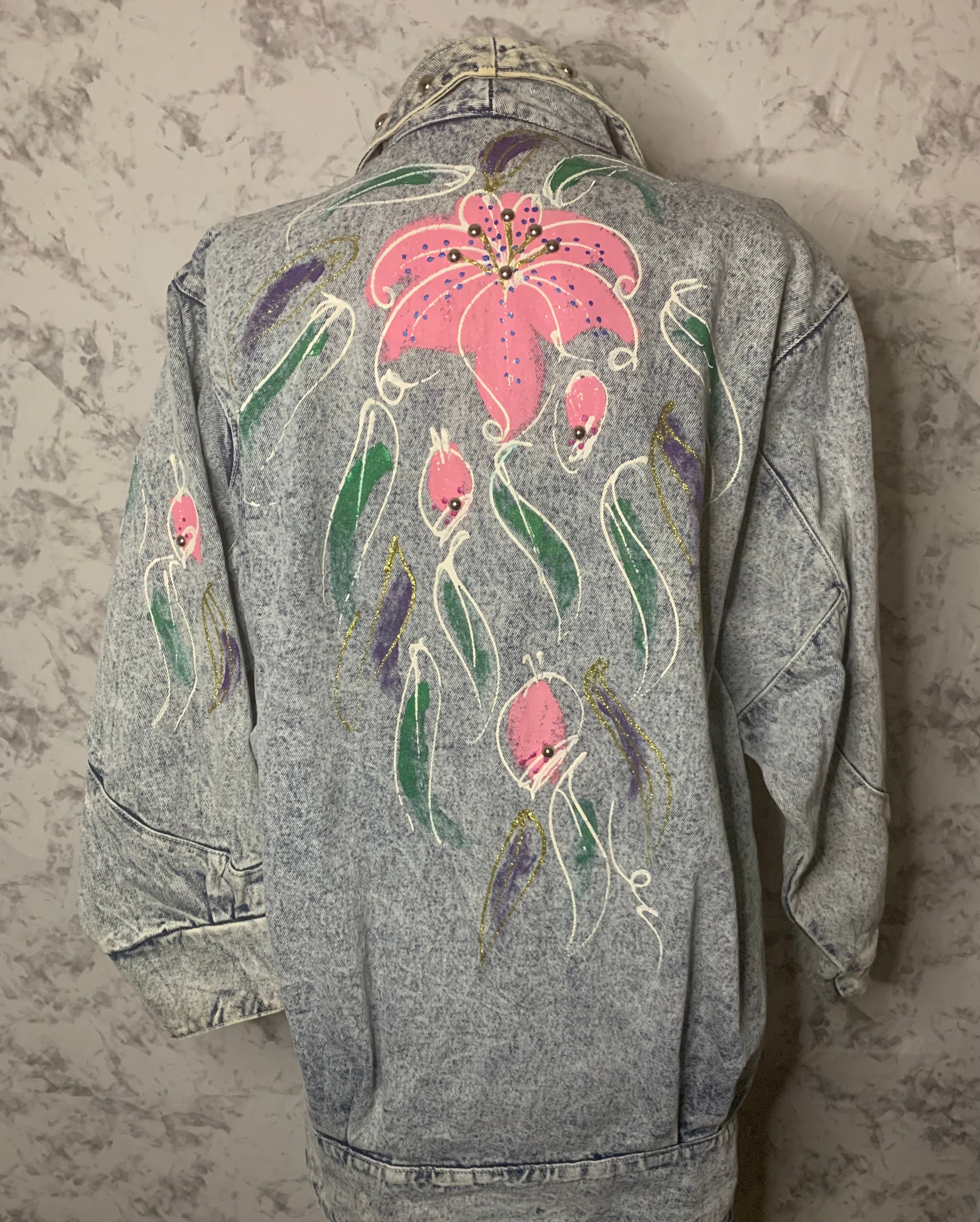 Vintage floral denim jacket