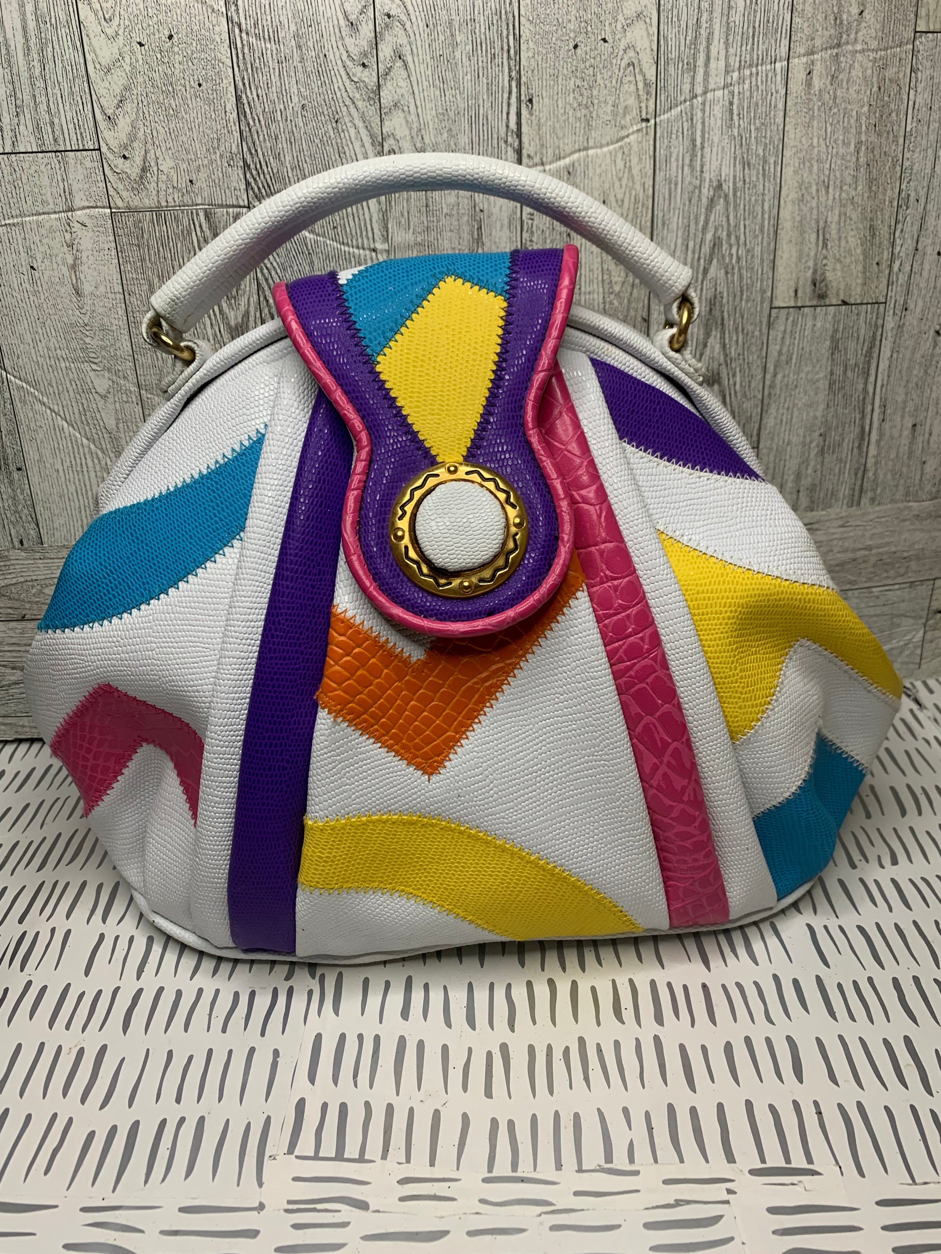 Vintage multicolored top handle bag