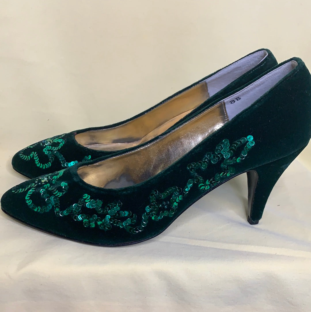 Velvet Sequin heels