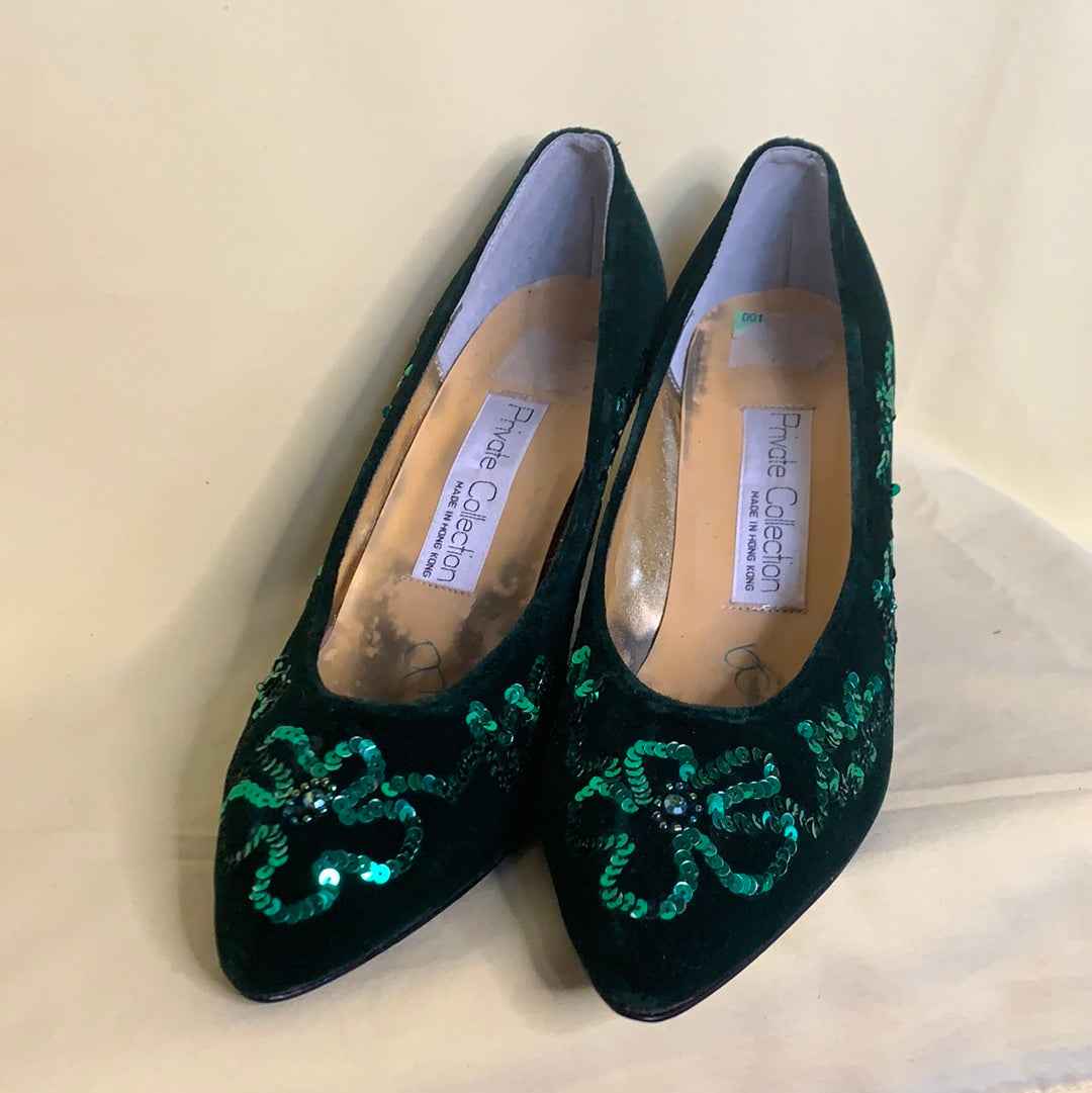 Velvet Sequin heels
