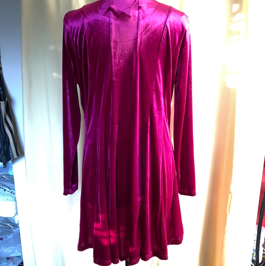 Fuchsia pink velvet dress