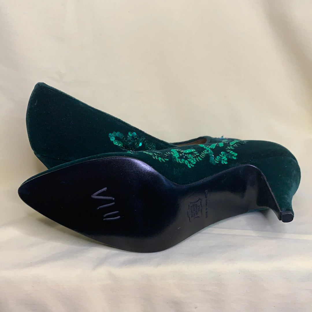 Velvet Sequin heels