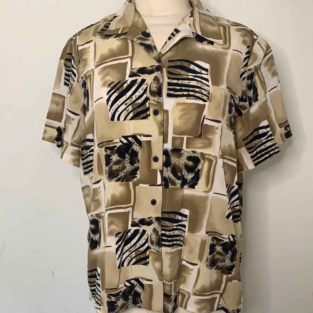 Mixed print vintage top