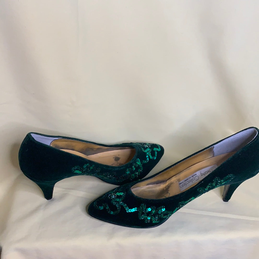 Velvet Sequin heels